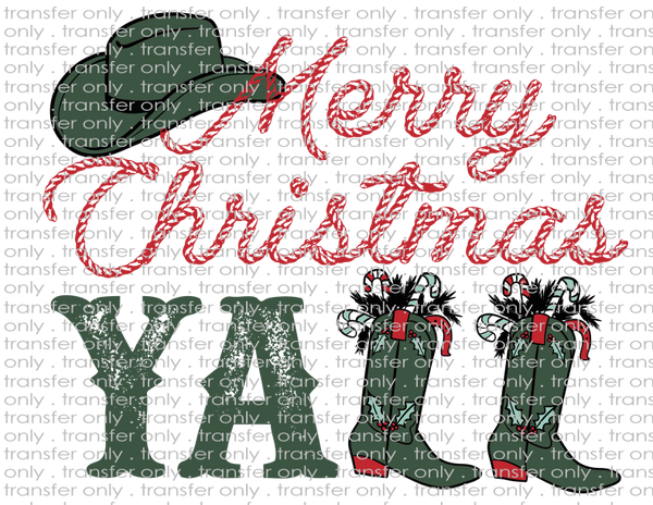 Merry Christmas Y'all - Waterslide, Sublimation Transfers
