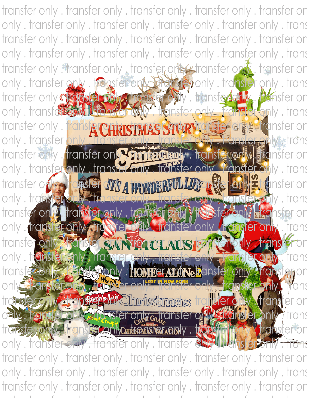 Christmas VHS Movies - Waterslide, Sublimation Transfers