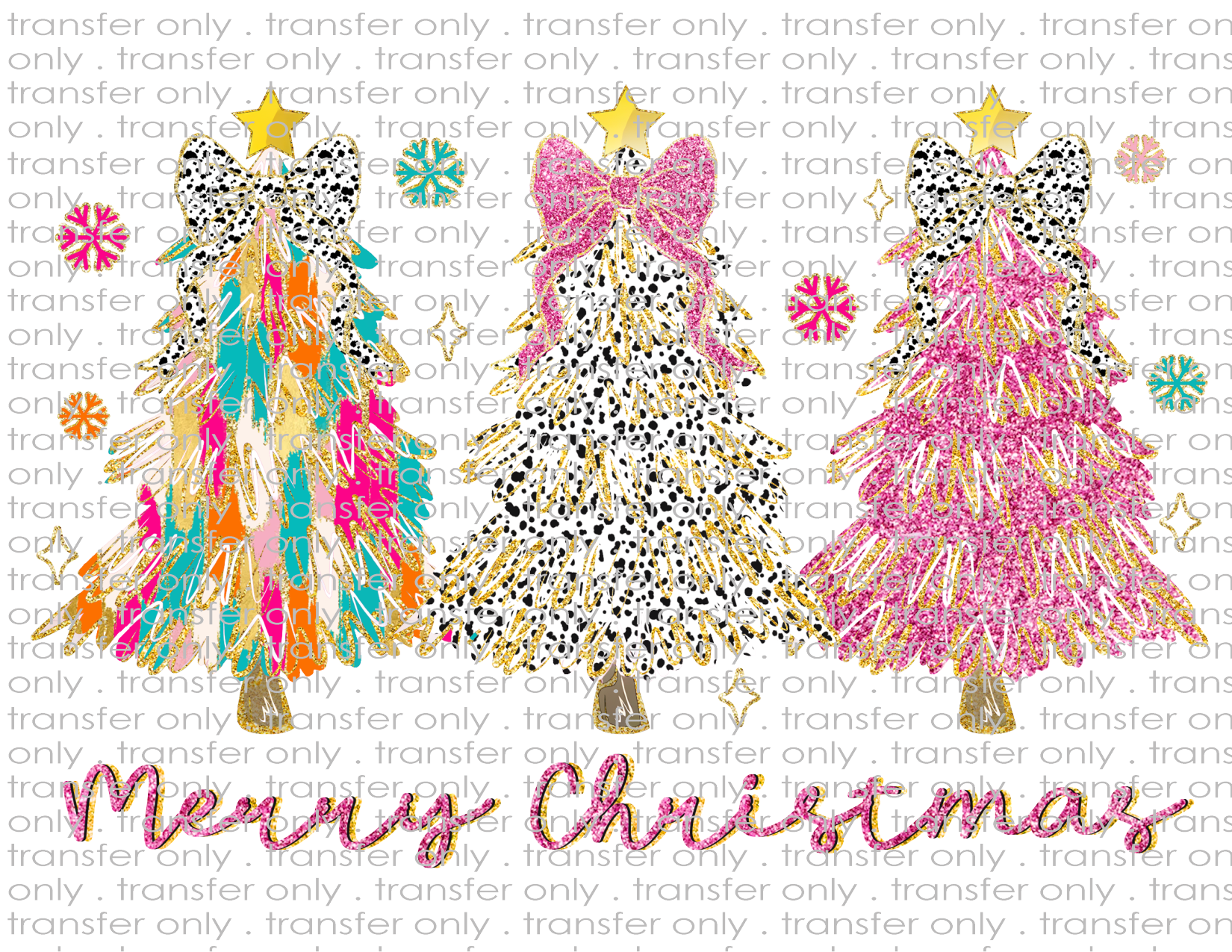 Merry Christmas - Waterslide, Sublimation Transfers