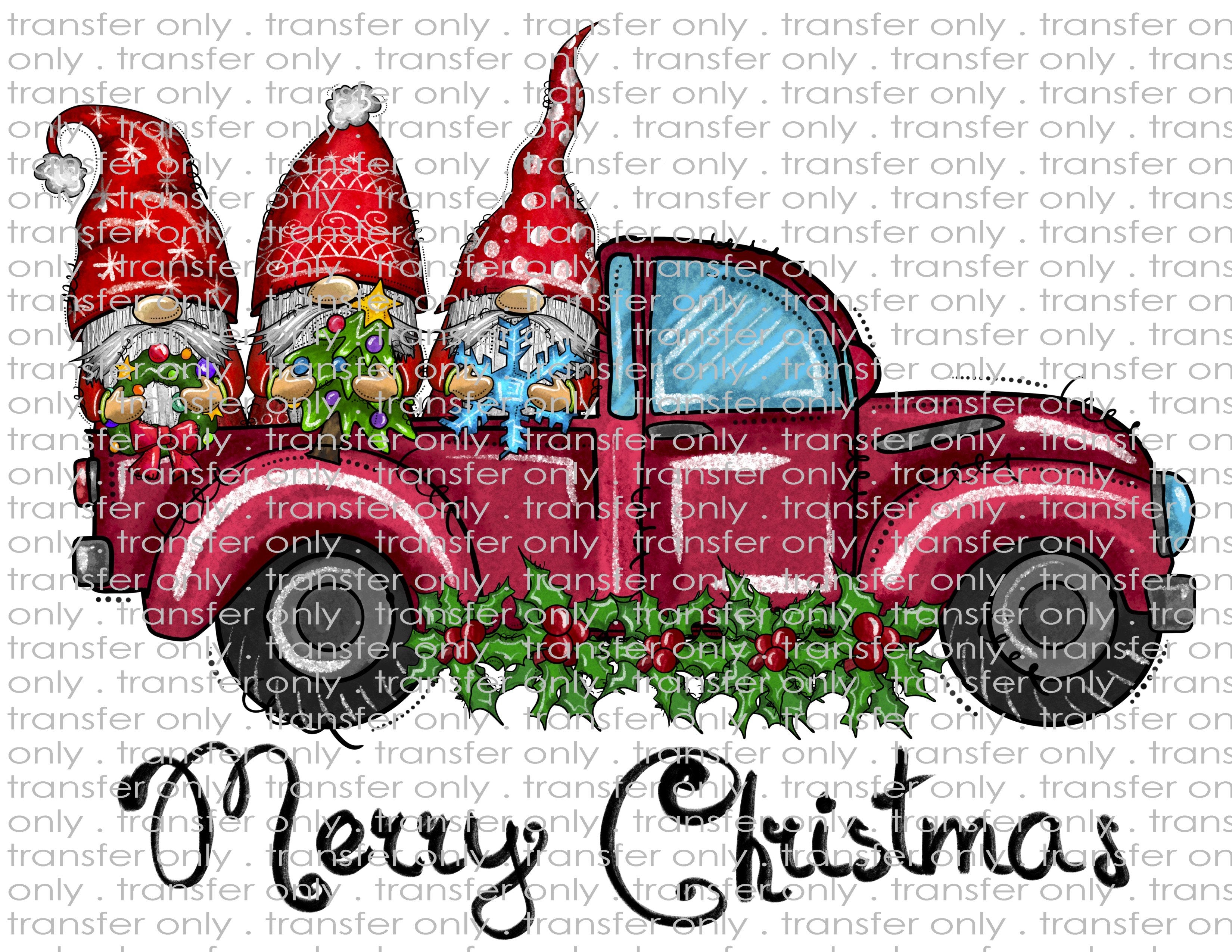 Christmas Vintage Truck - Waterslide, Sublimation Transfers