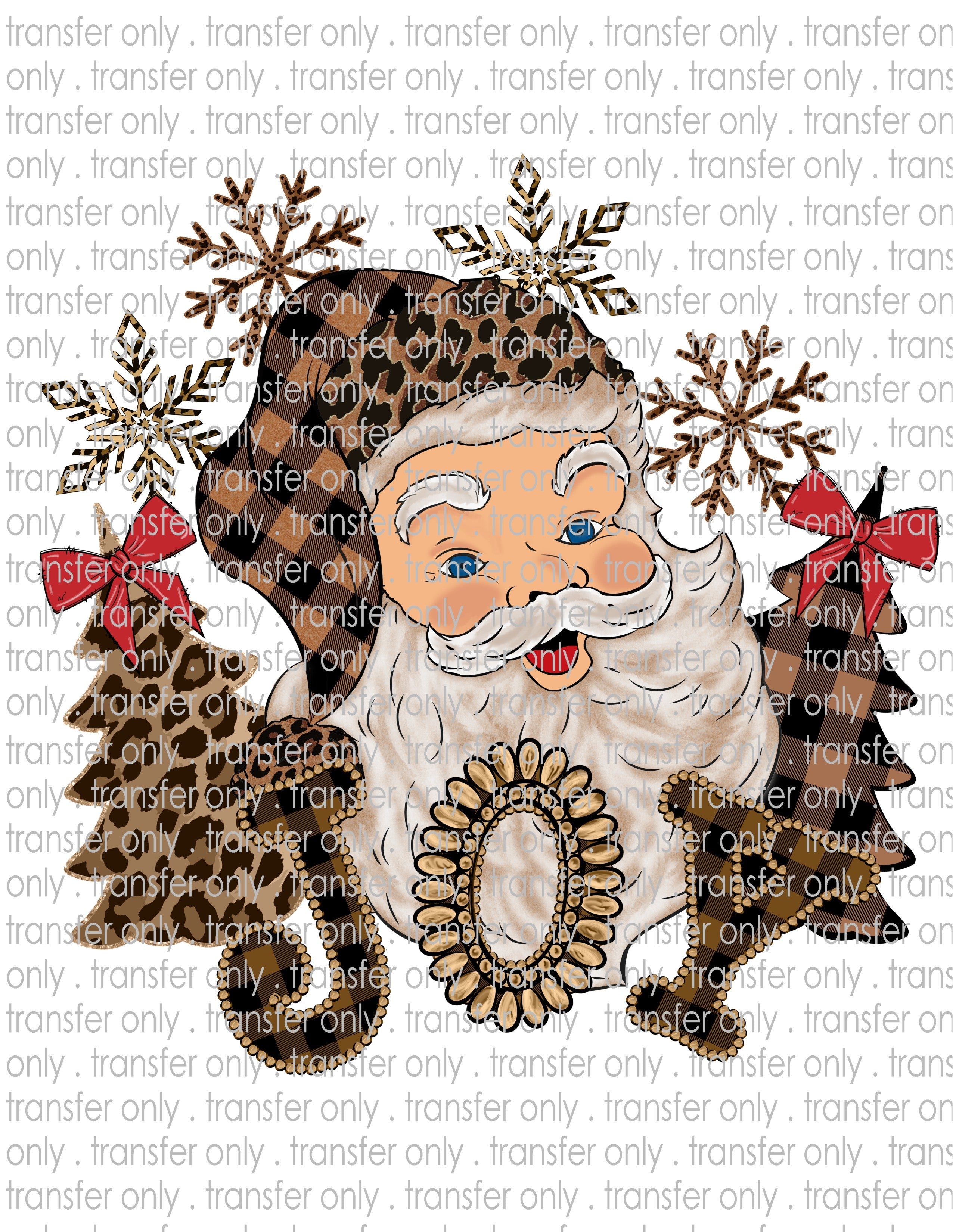 Santa Joy Leopard - Waterslide, Sublimation Transfers