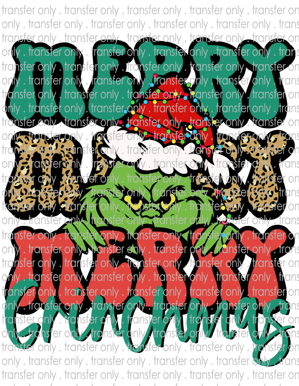 Merry Christmas Green Guy - Waterslide, Sublimation Transfers