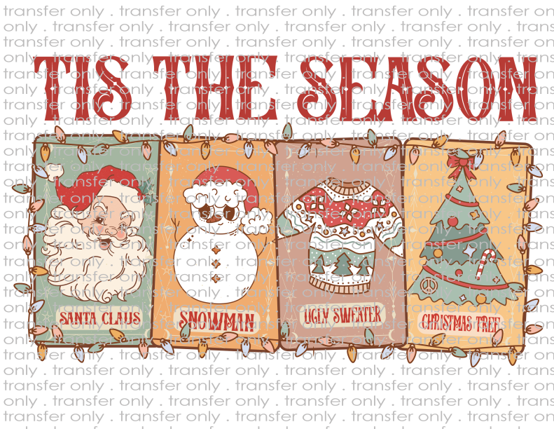 Retro Tis the Season - Waterslide, Sublimation Transfers