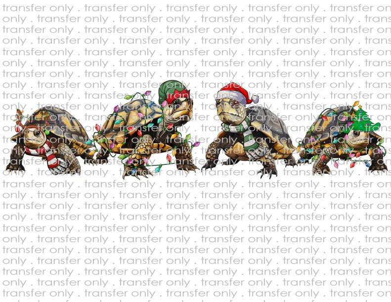 Christmas Turtles - Waterslide, Sublimation Transfers