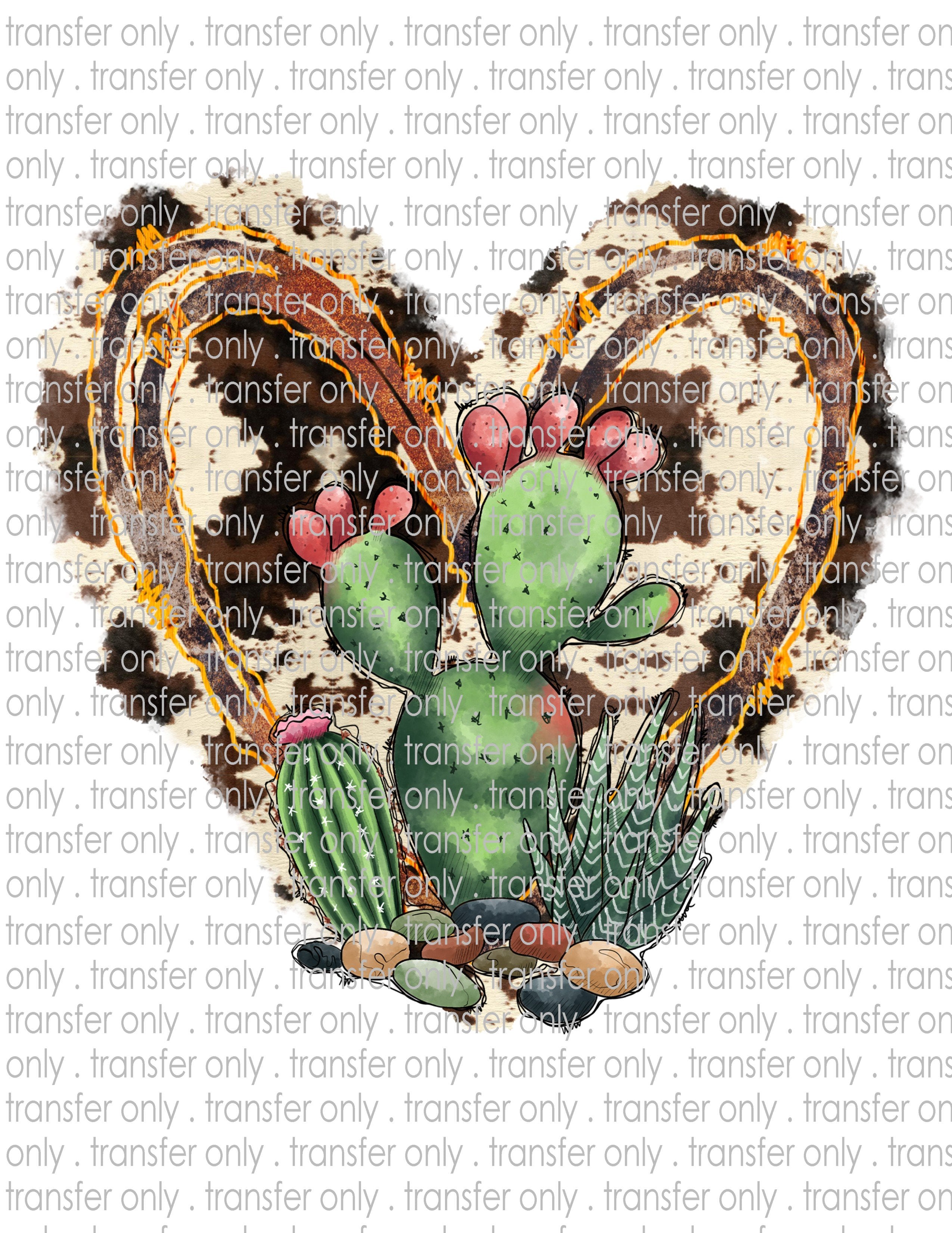 Cowhide Heart - Waterslide, Sublimation Transfers