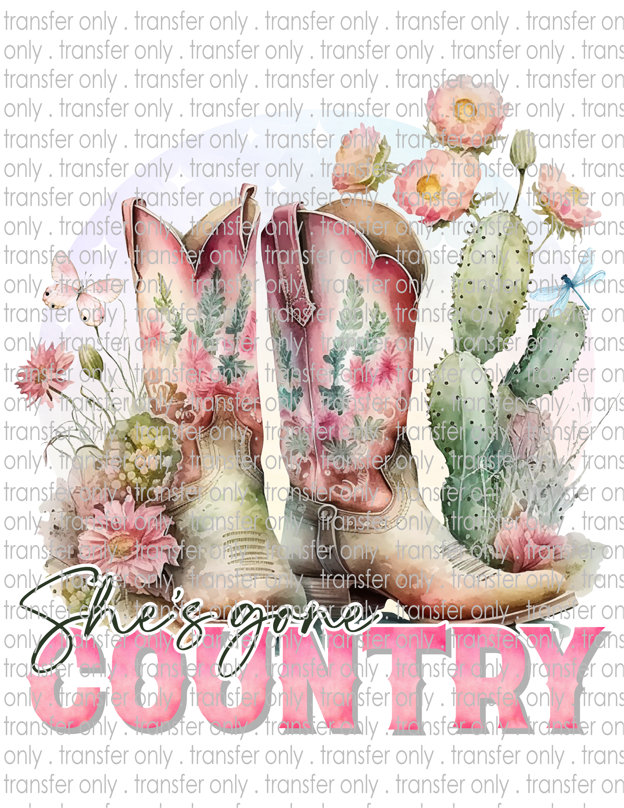 She's Gone Country - Waterslide, Sublimation Transfers