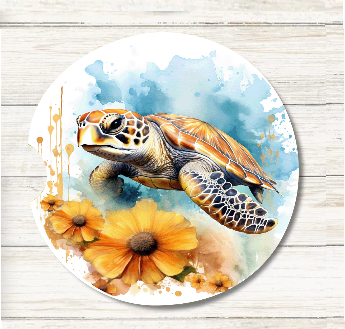 Sea Turtle - Car Coaster & Keychain Transfer