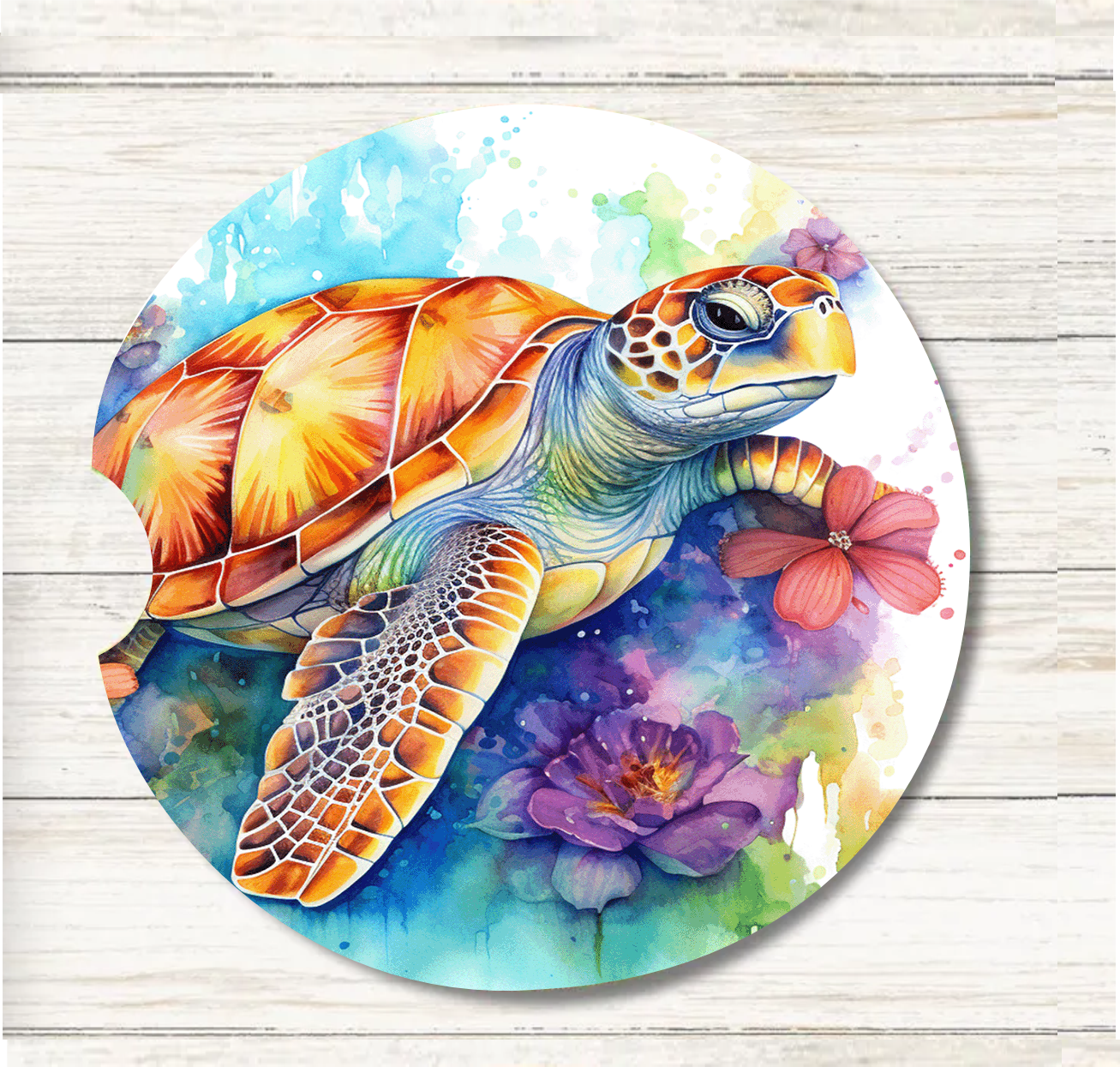 Sea Turtle - Car Coaster & Keychain Transfer