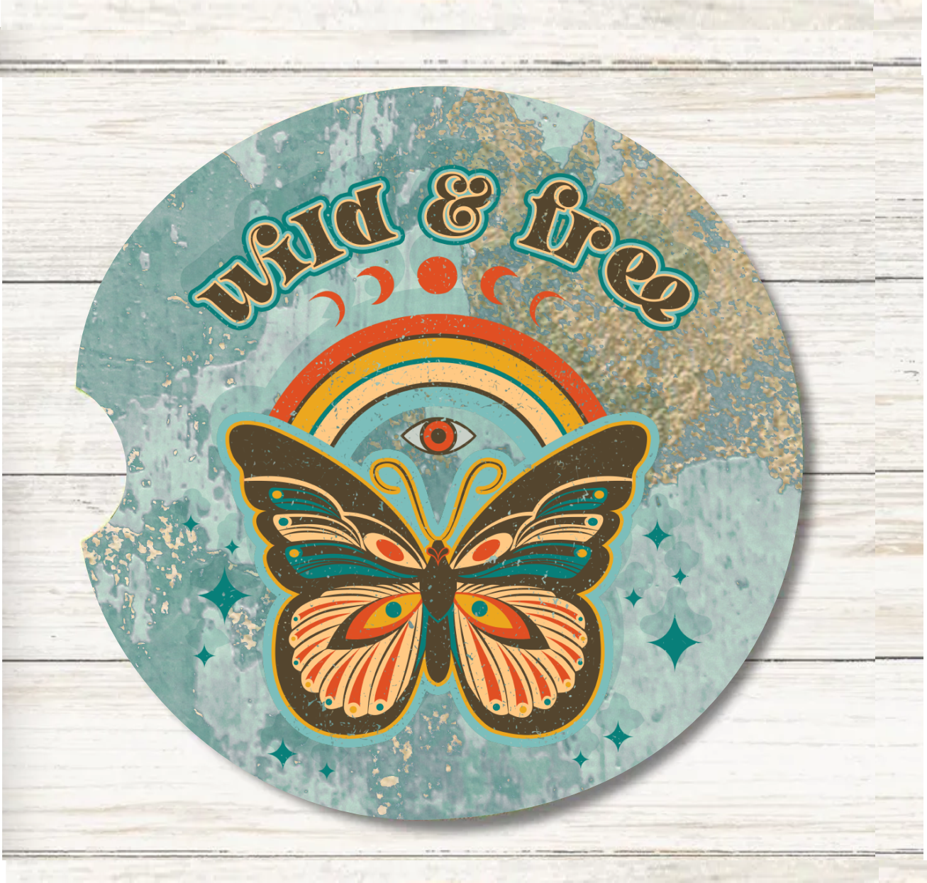 Boho Wild & Free - Car Coaster Transfer