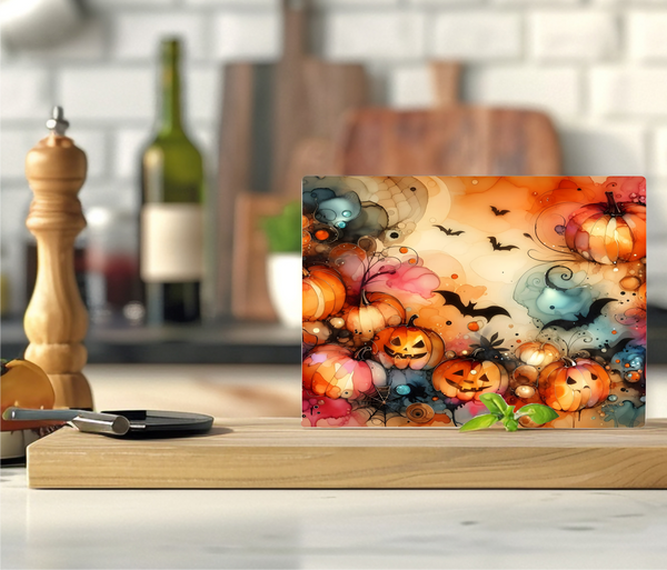 Halloween Alcohol Ink - Cutting Board - Sublimation Transfer