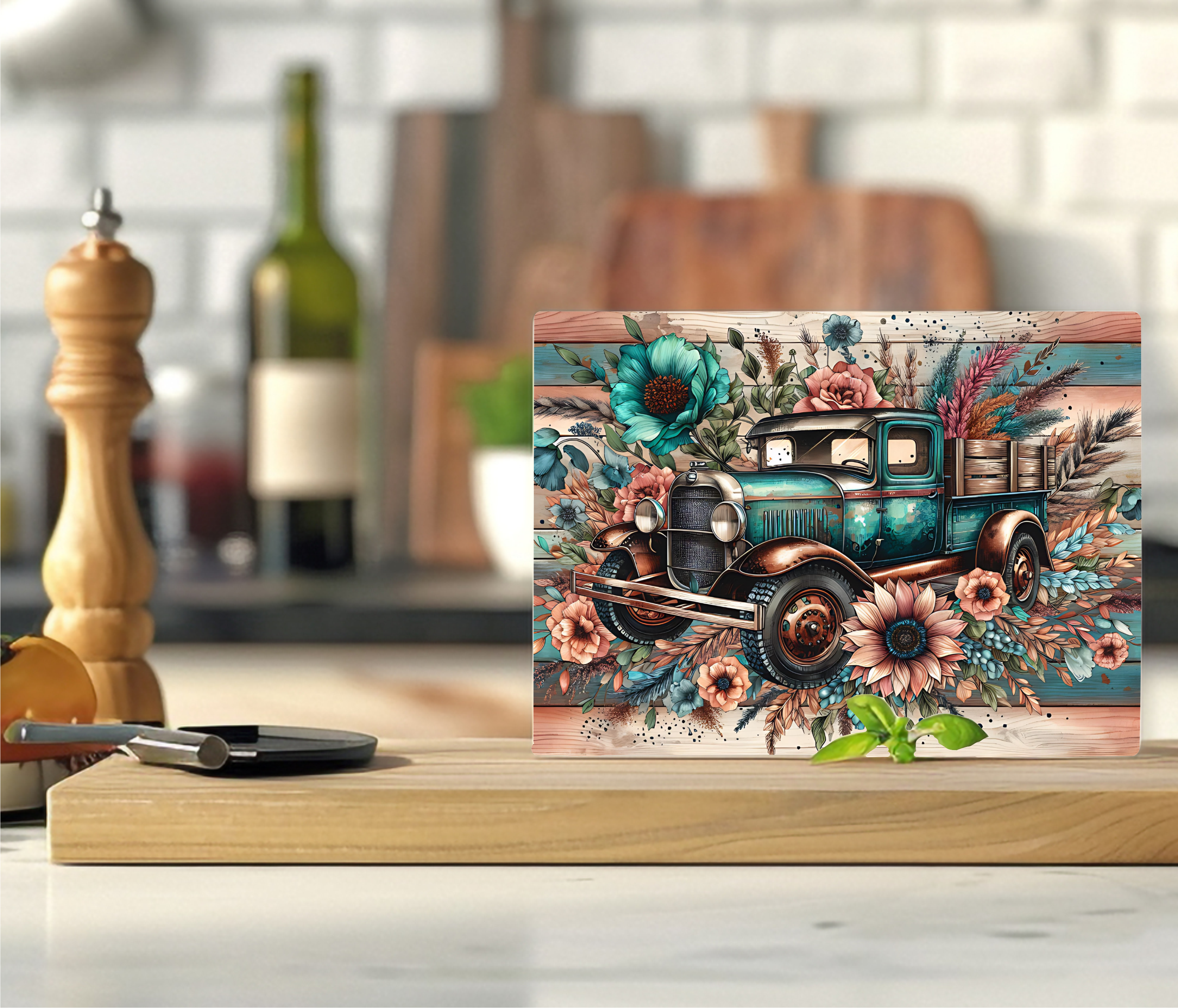 Antique Truck - Cutting Board - Sublimation Transfer