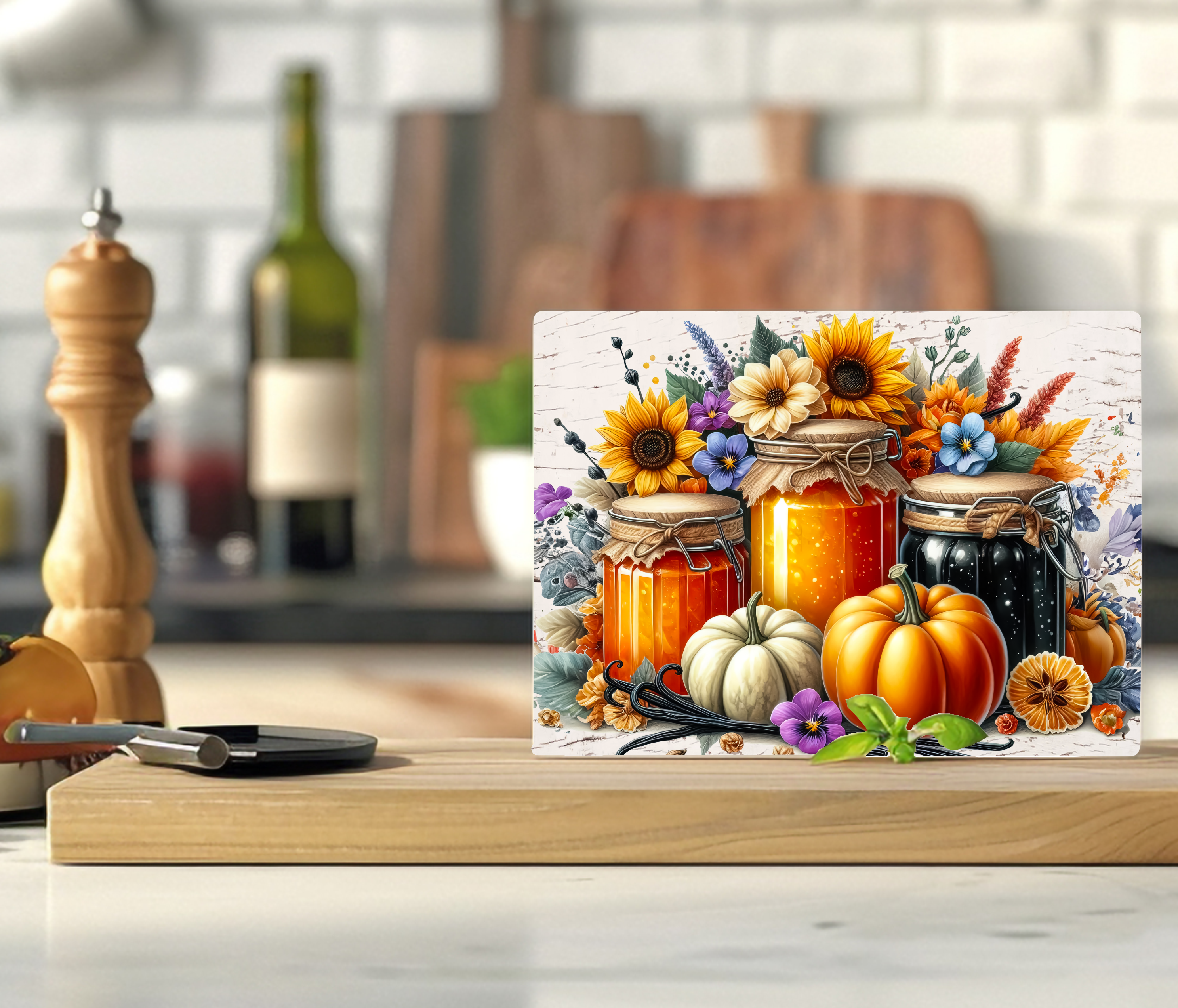 Autumn Mason Jars - Cutting Board - Sublimation Transfer