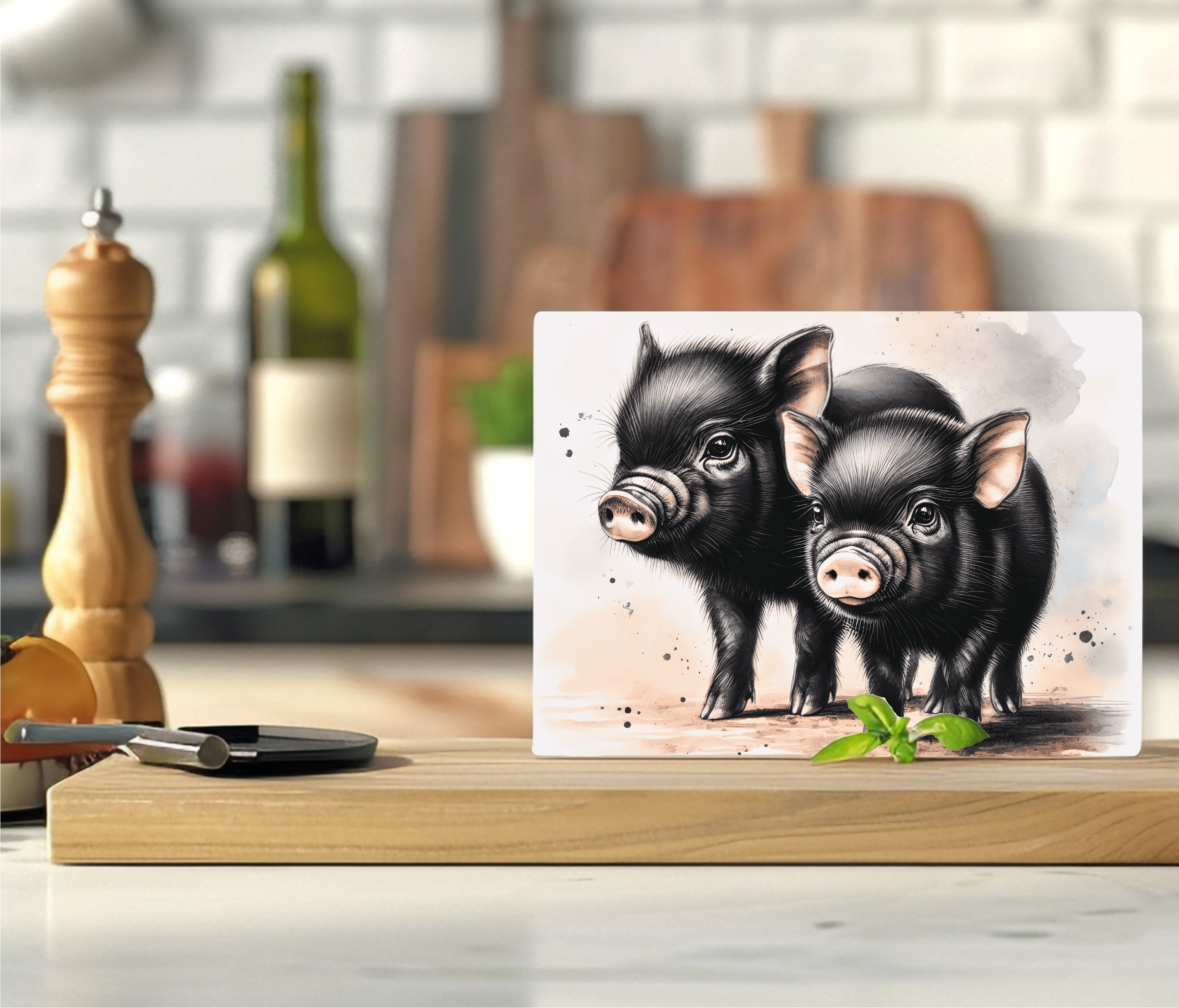 Pot Bellied Pigs - Cutting Board - Sublimation Transfer