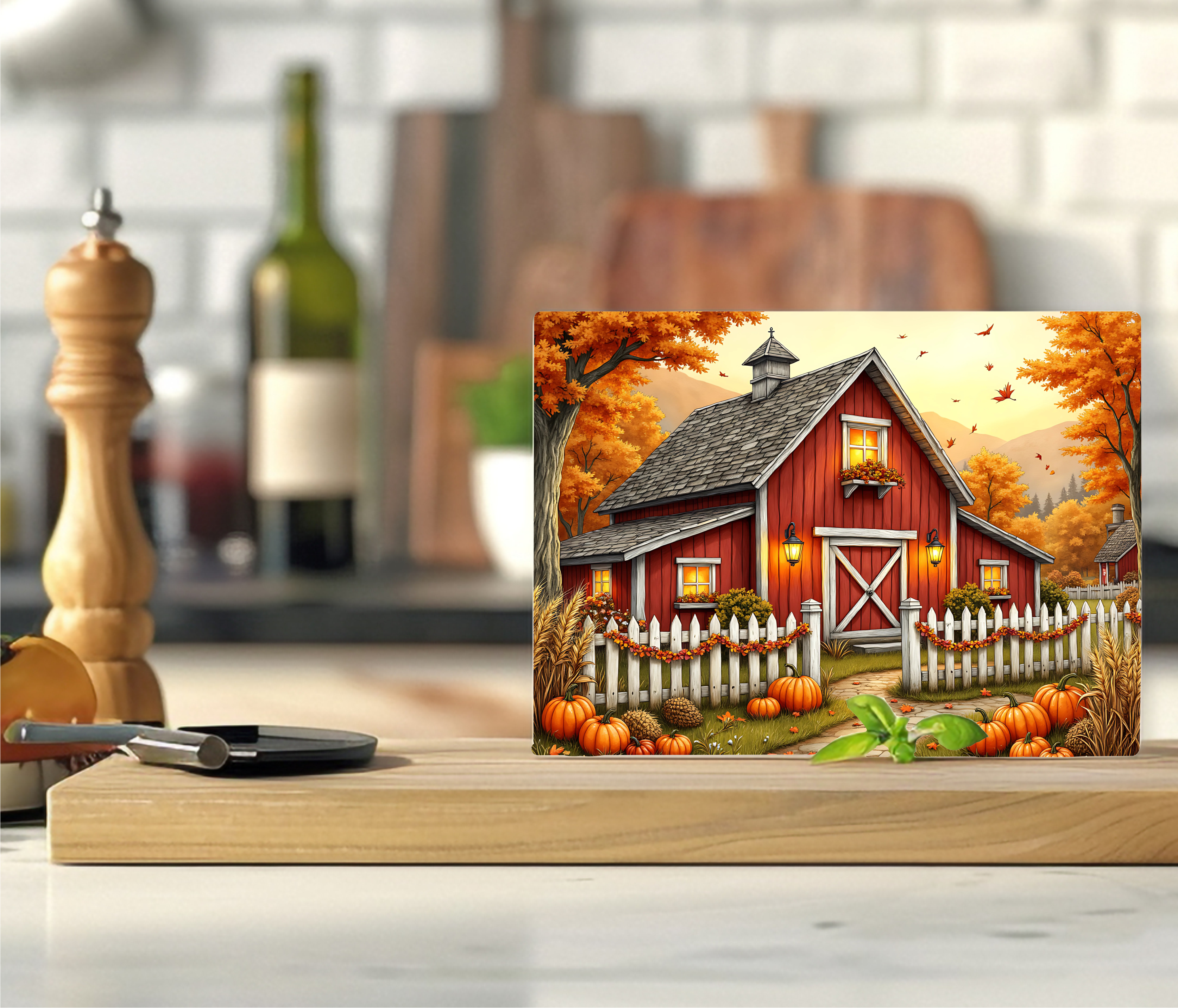 Autumn Farm - Cutting Board - Sublimation Transfer