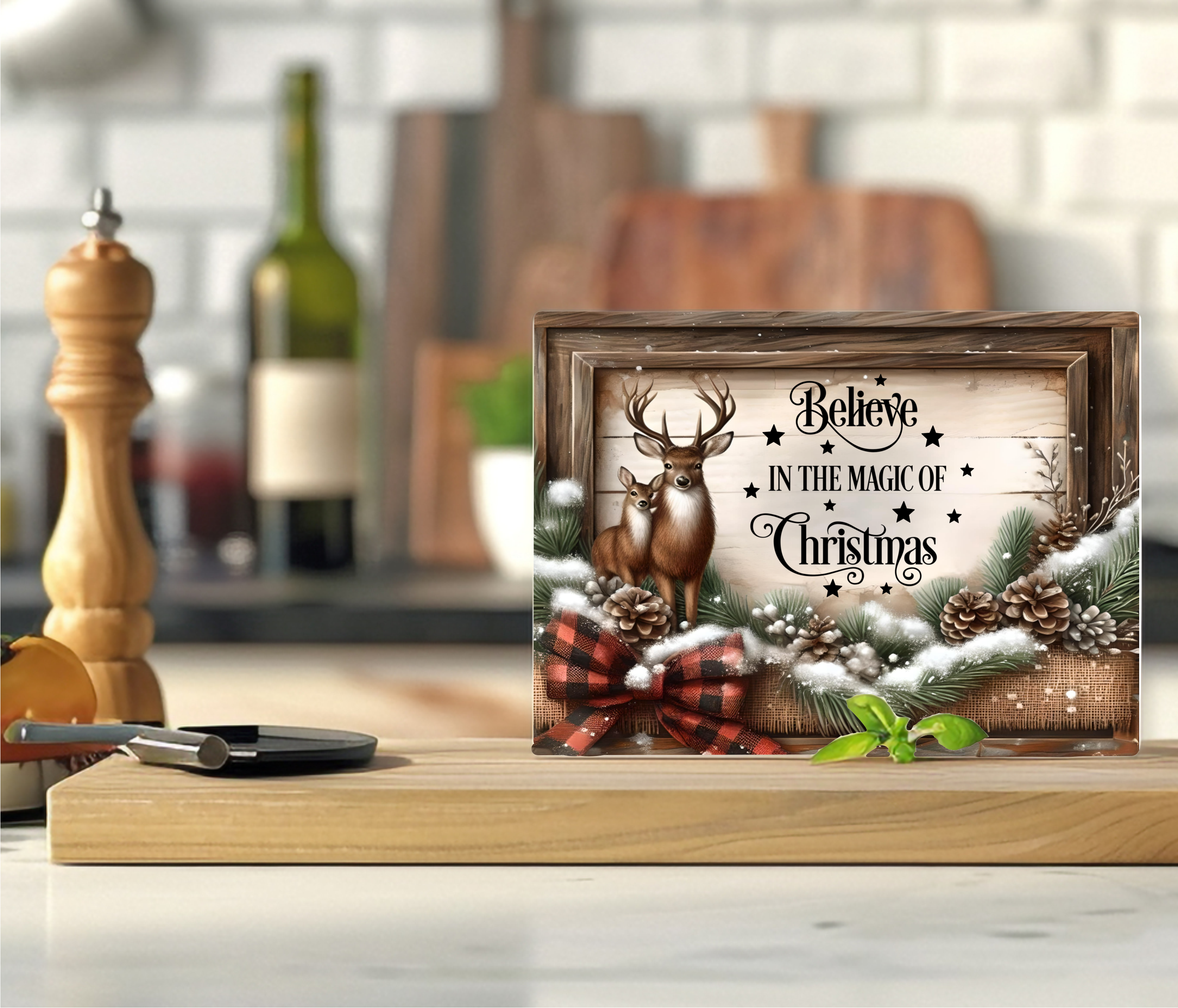 Believe In The Magic Of Christmas - Cutting Board - Sublimation Transfer