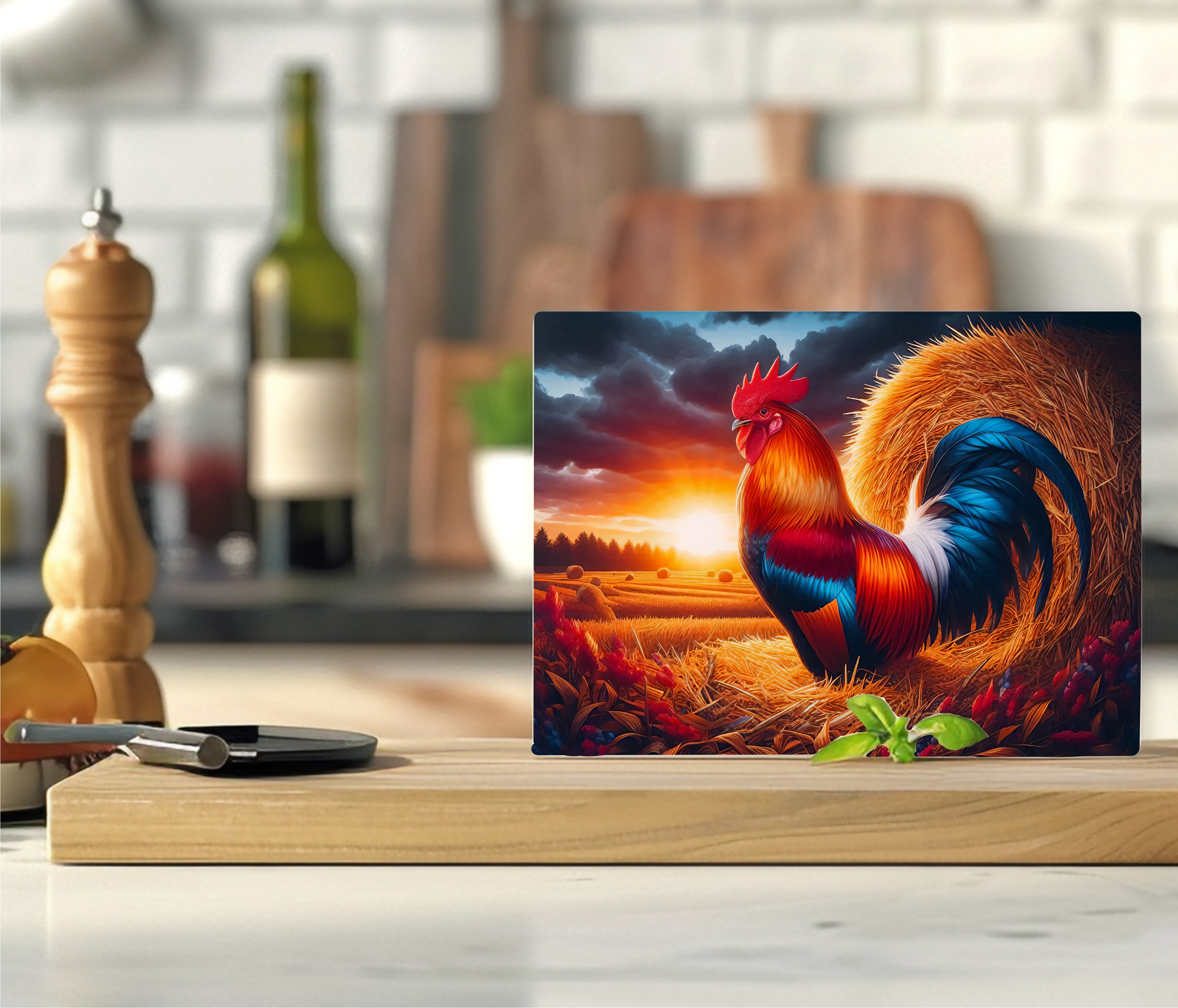 Country Rooster - Cutting Board - Sublimation Transfer