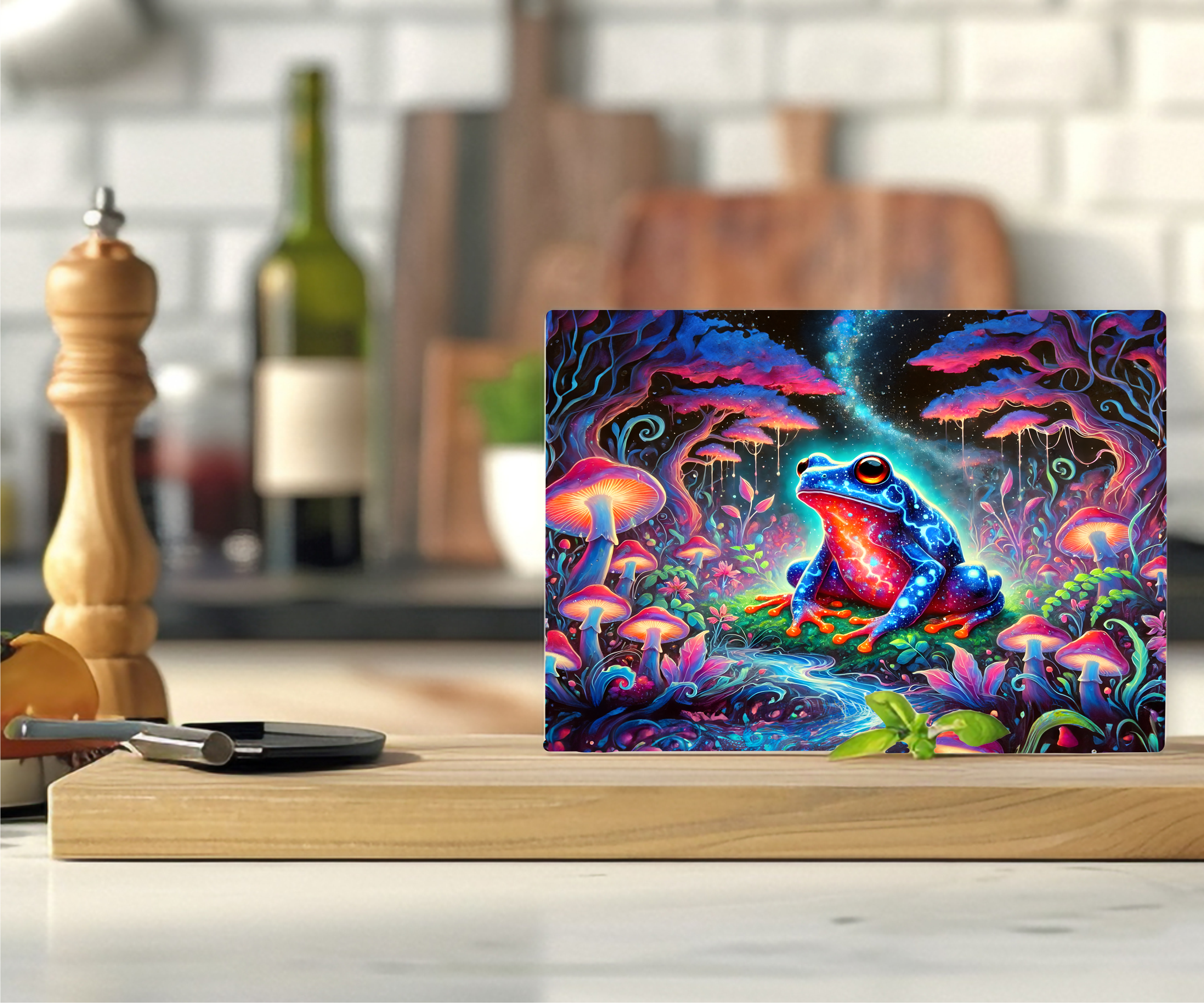 Neon Effect Frog - Cutting Board - Sublimation Transfer