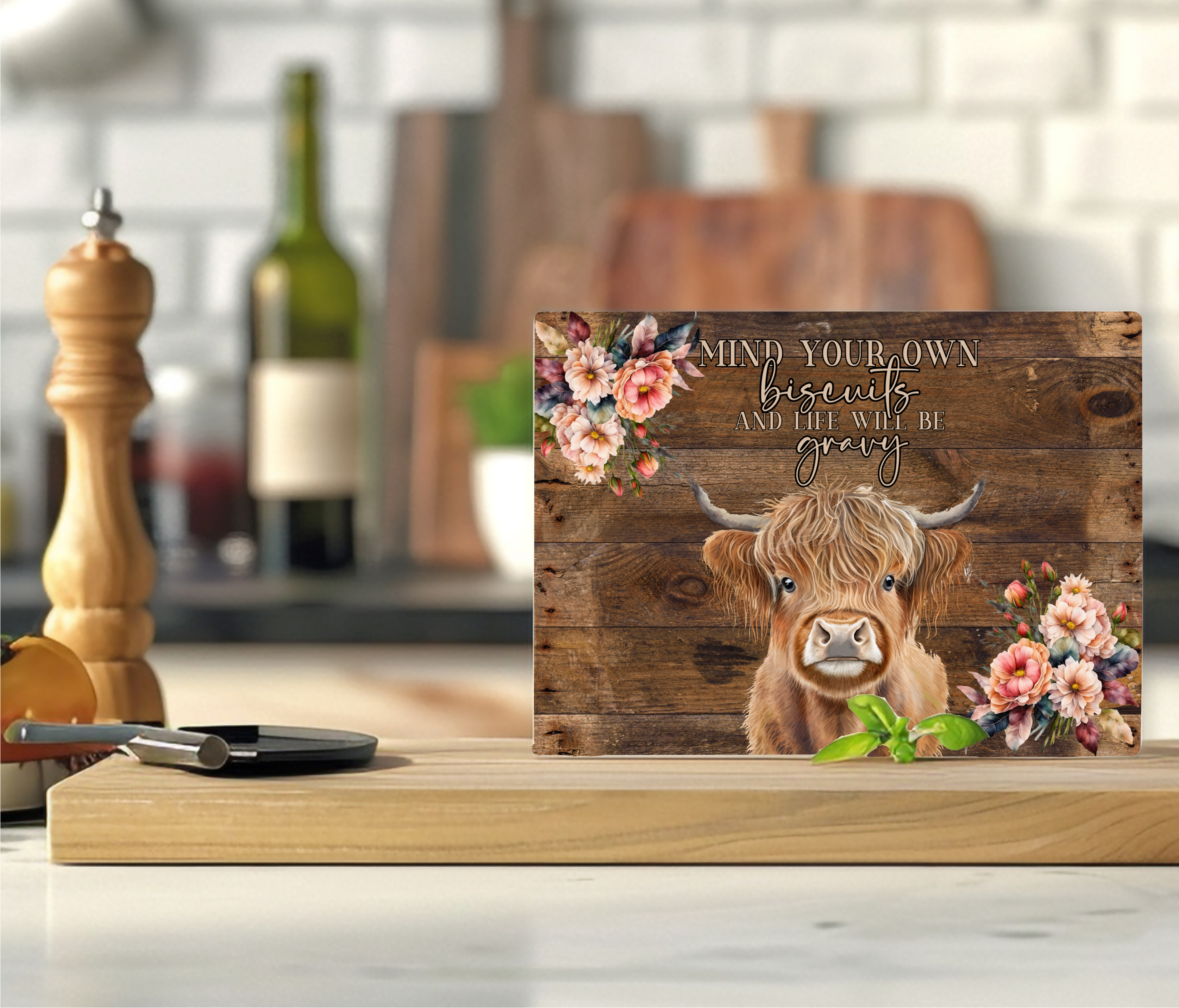 Mind Your Biscuits & Life Will Be Gravy - Cutting Board - Sublimation Transfer