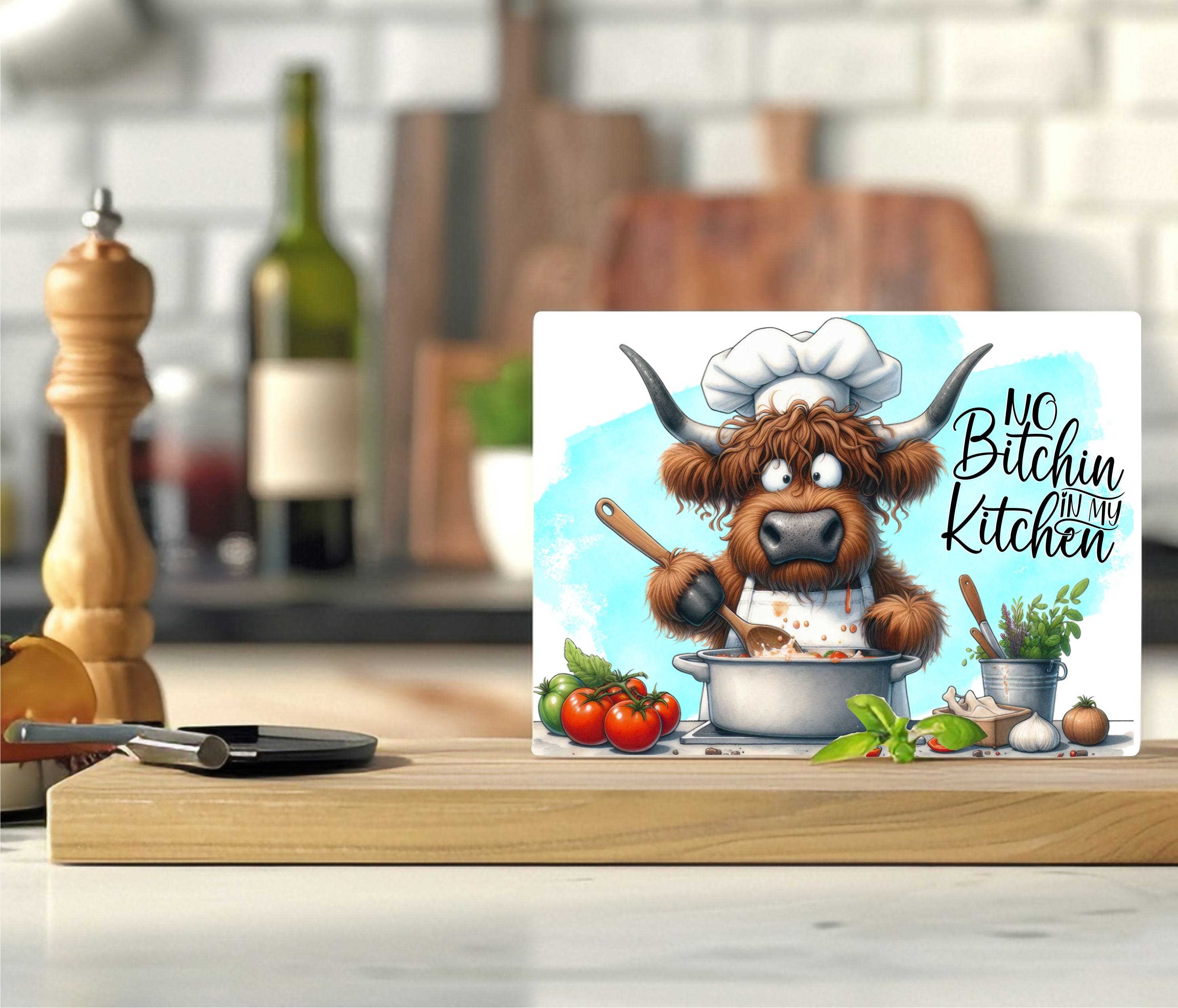 No Bitchin In My Kitchen - Cutting Board - Sublimation Transfer