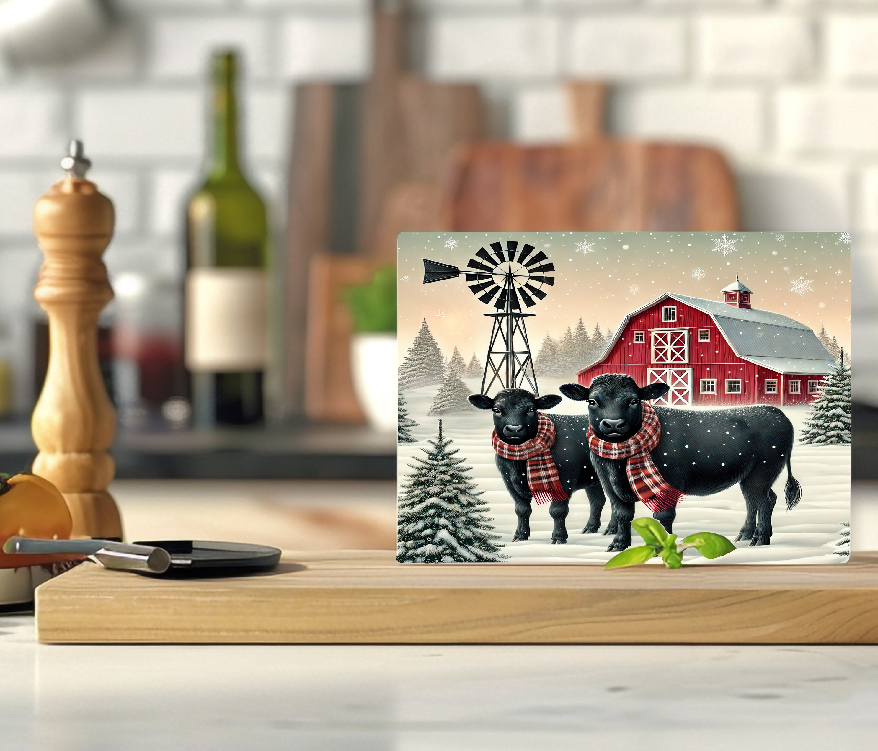 Winter Cows - Cutting Board - Sublimation Transfer