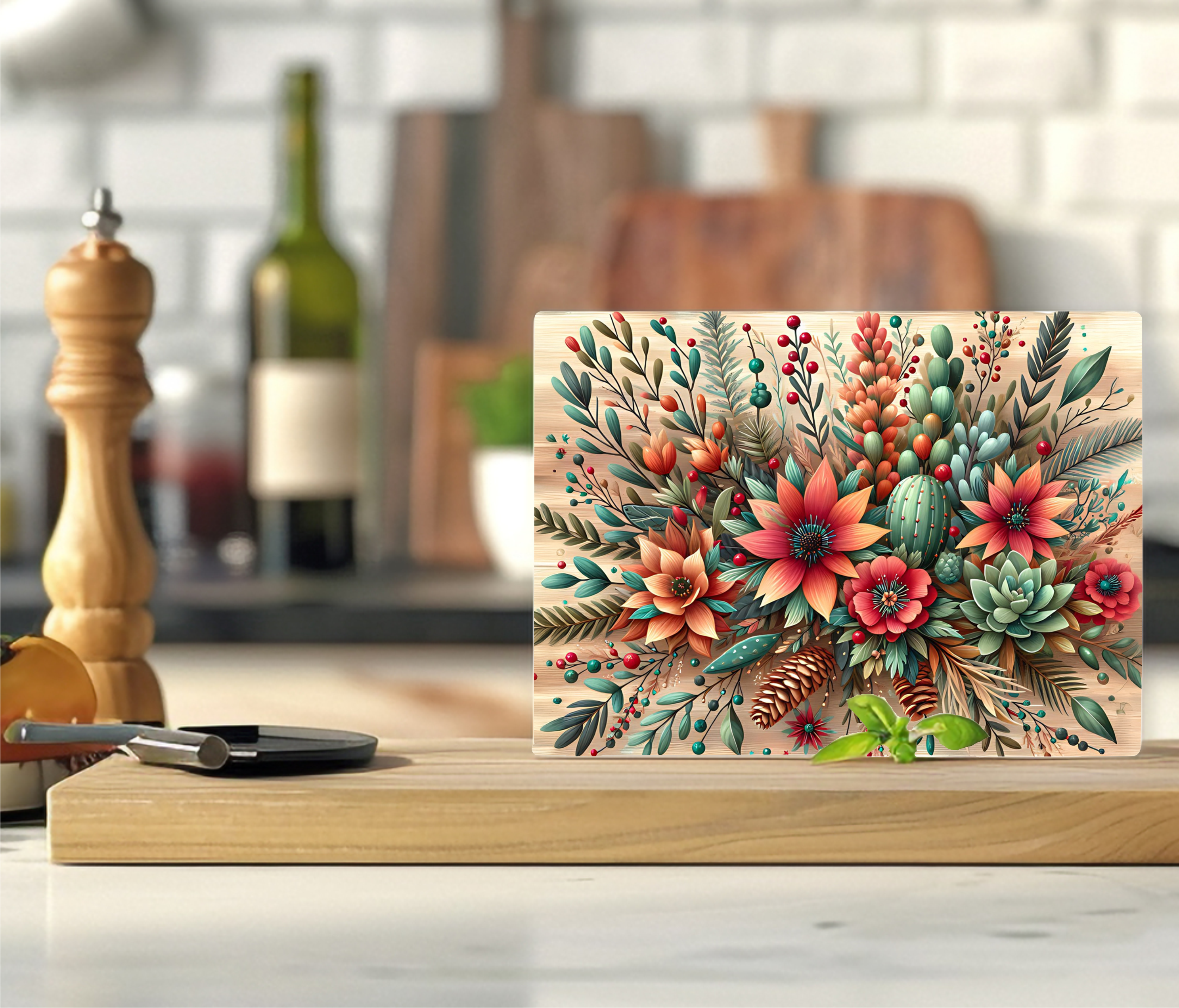 Floral Bouquet - Cutting Board - Sublimation Transfer