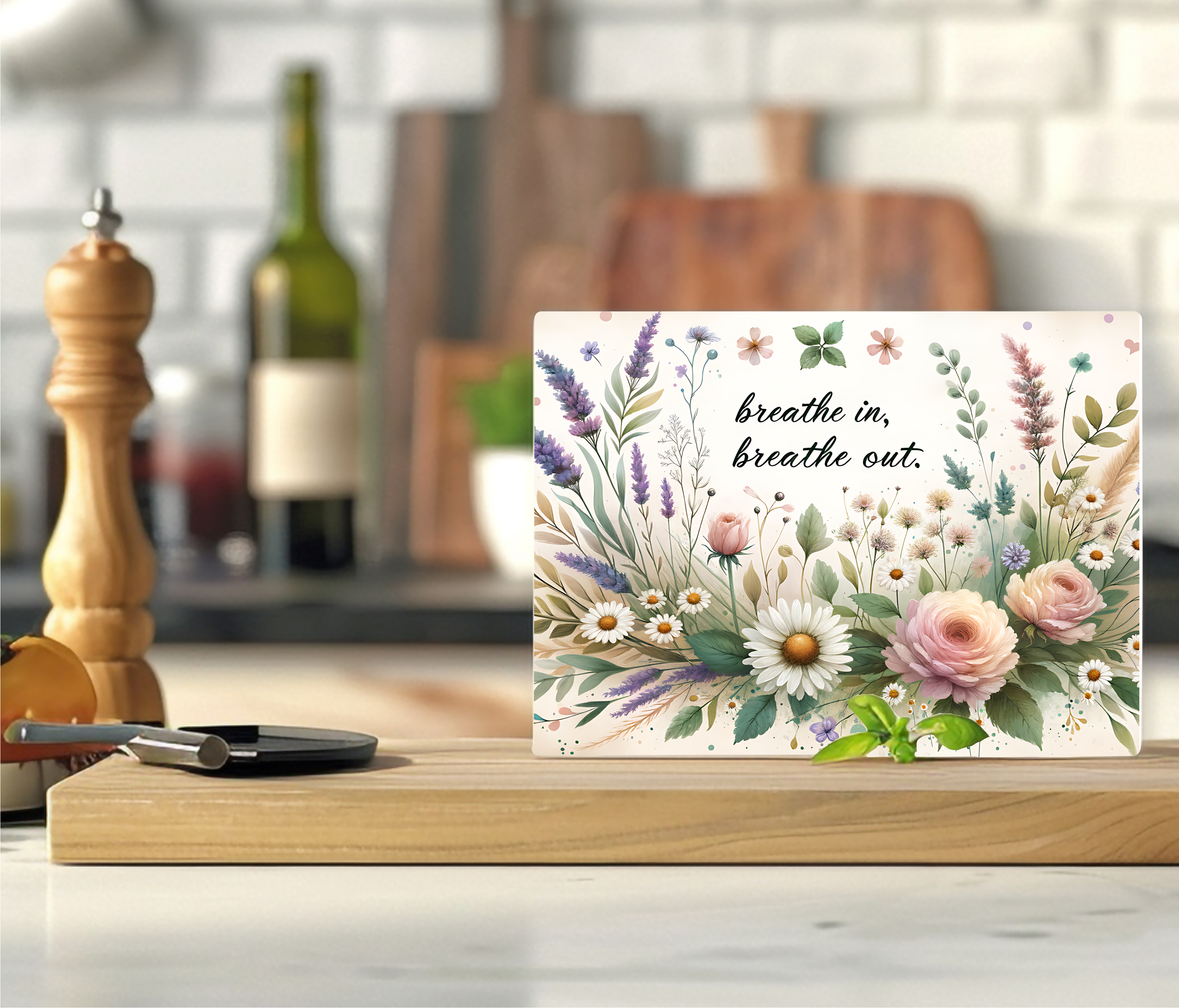 Breathe In, Breathe Out - Cutting Board - Sublimation Transfer