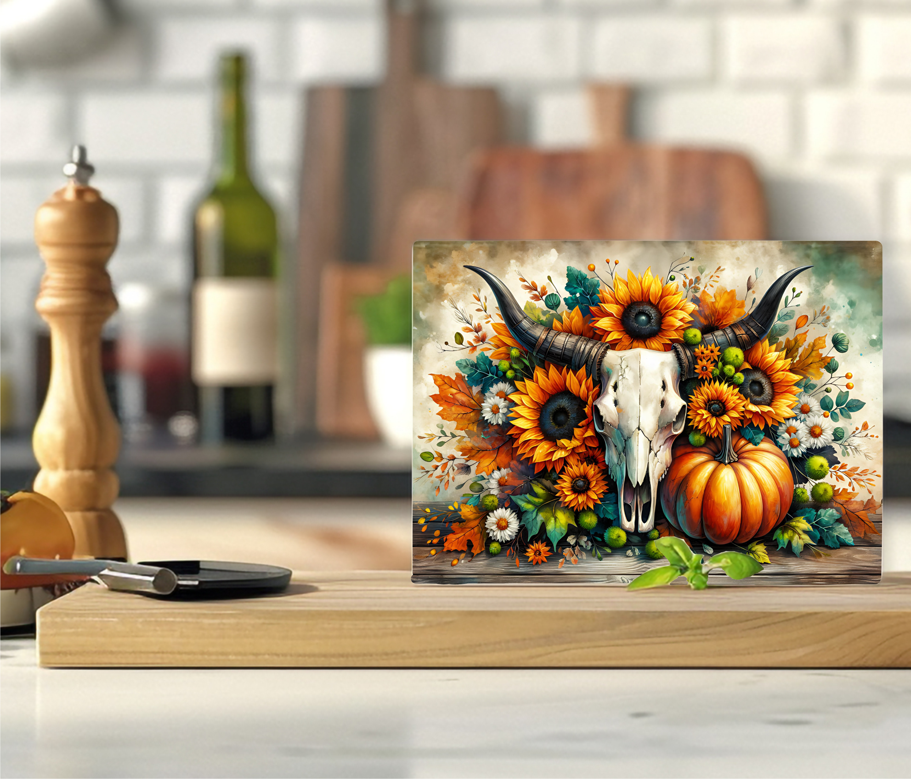 Autumn Western Skull - Cutting Board - Sublimation Transfer