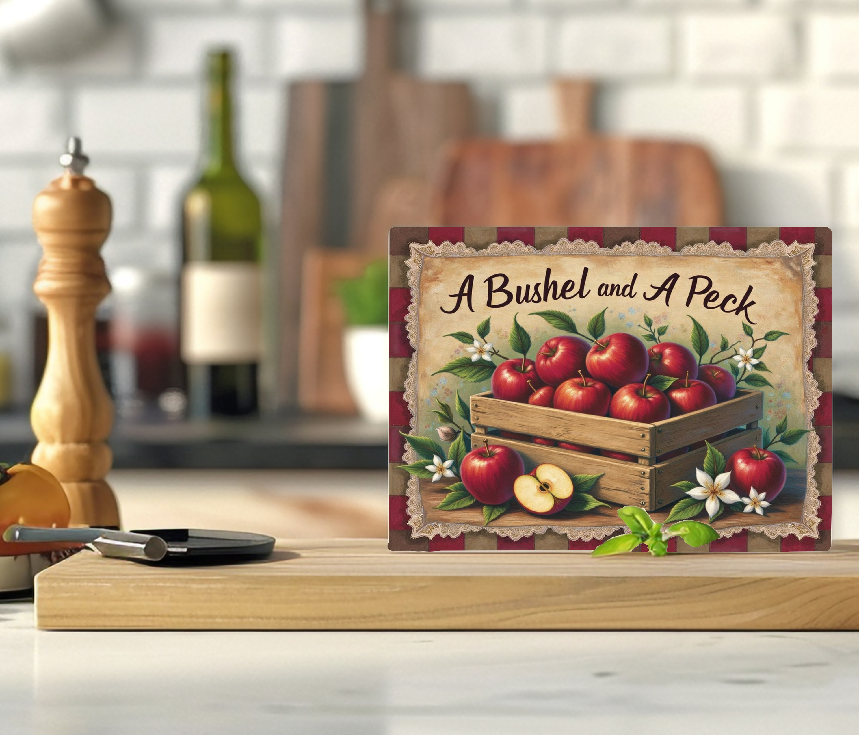 Bushel & A Peck Apples - Cutting Board - Sublimation Transfer