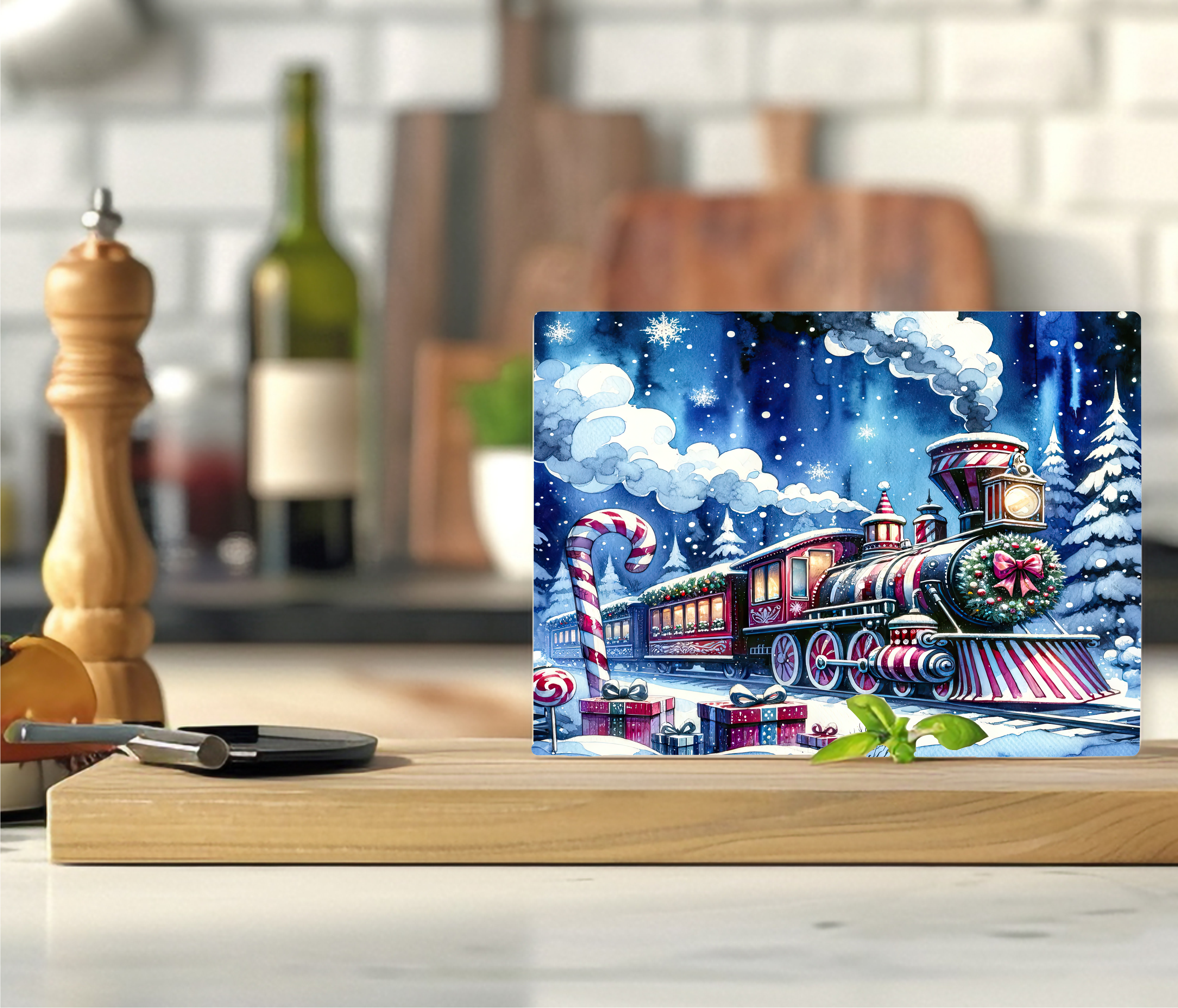 Christmas Train - Cutting Board - Sublimation Transfer
