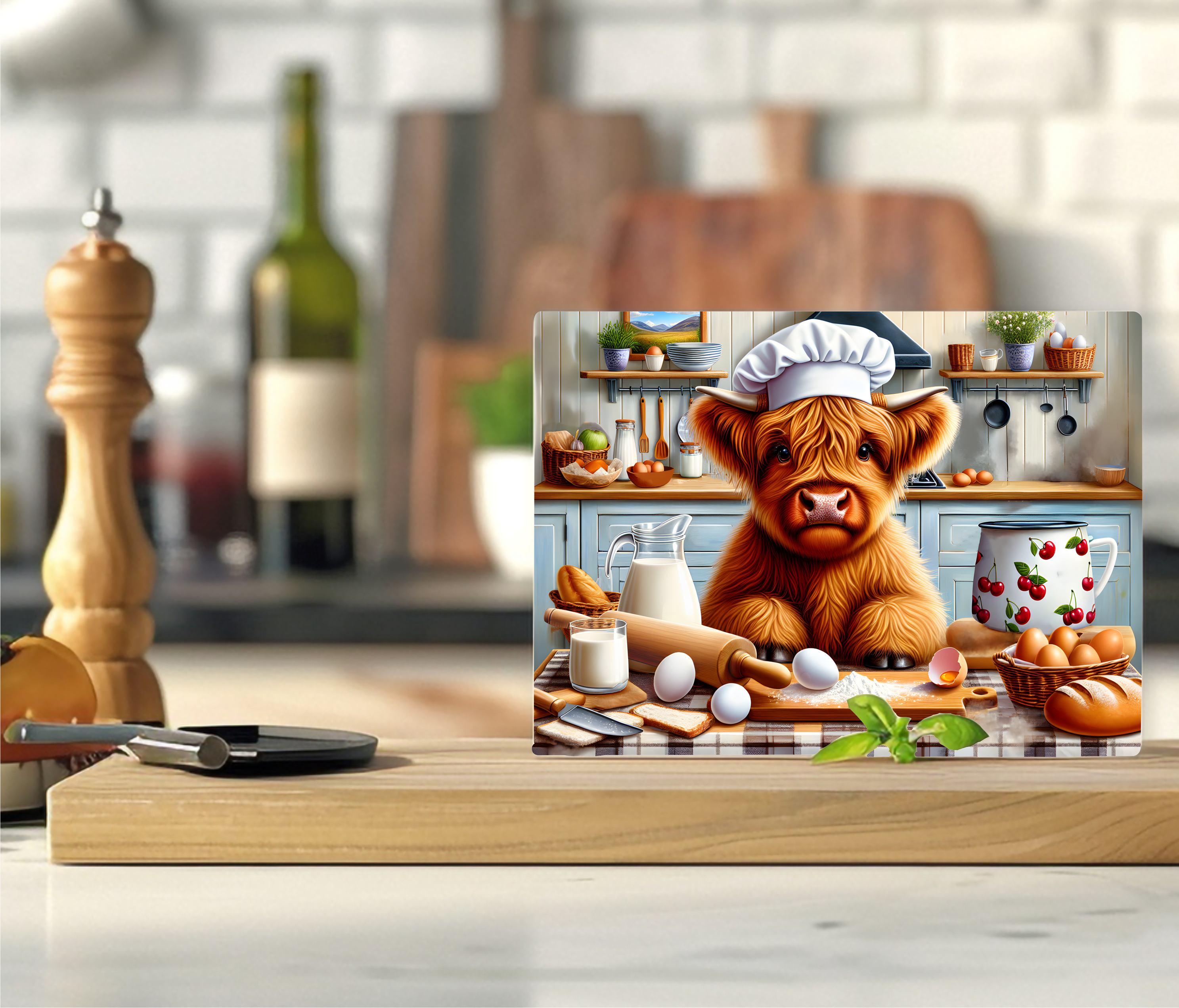 Chef Cow - Cutting Board - Sublimation Transfer