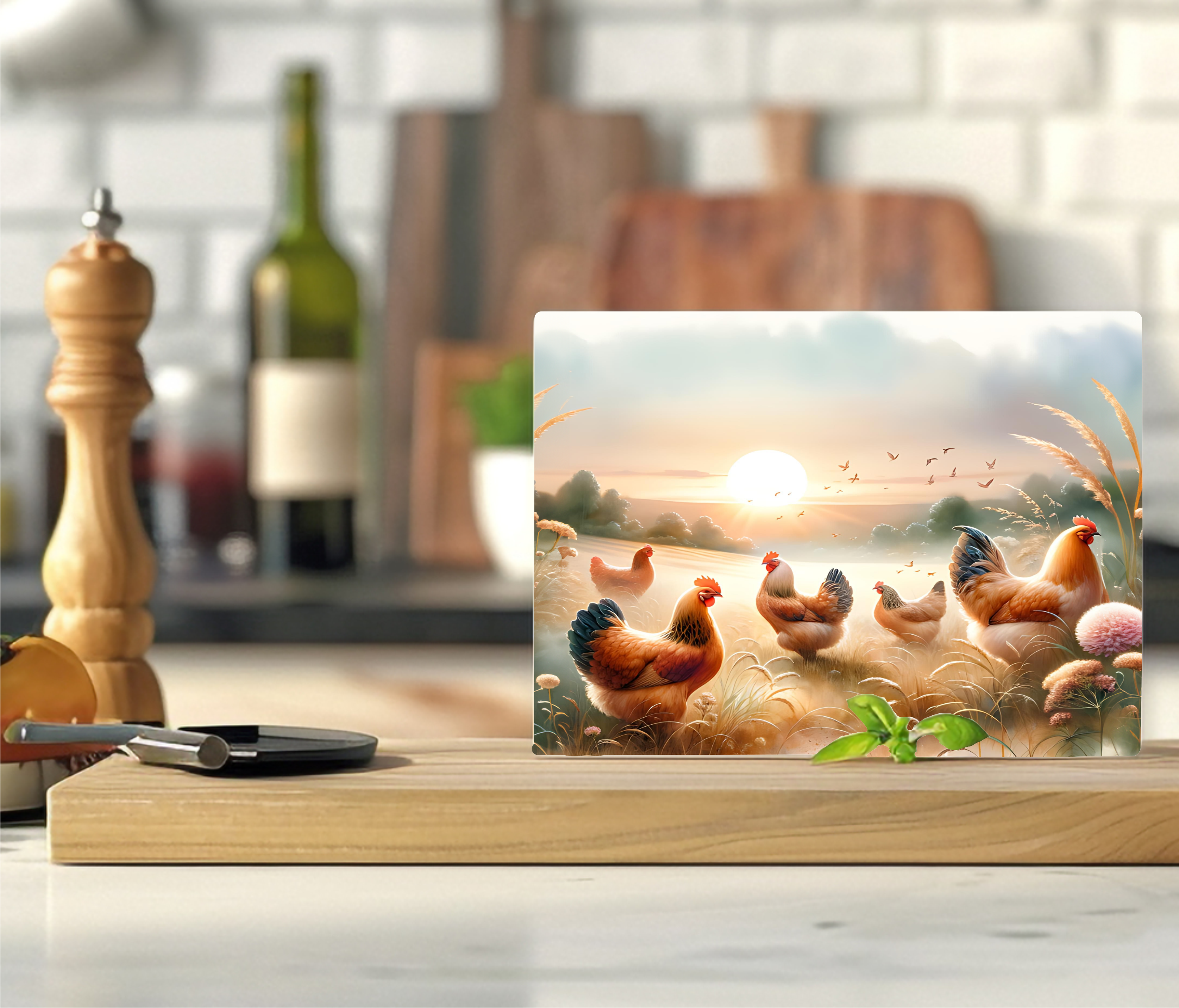 Free Range Chickens - Cutting Board - Sublimation Transfer