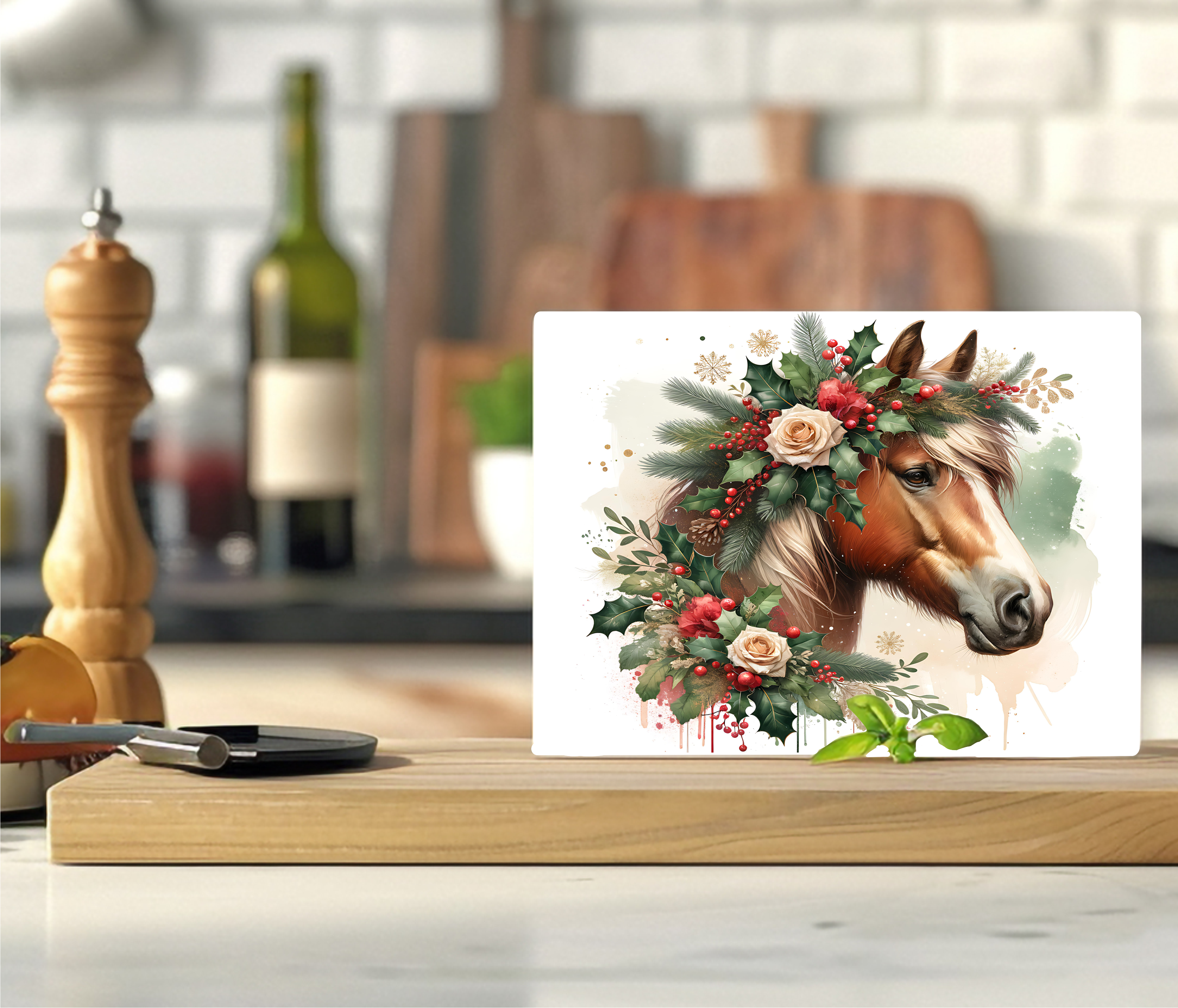 Christmas Horse - Cutting Board - Sublimation Transfer