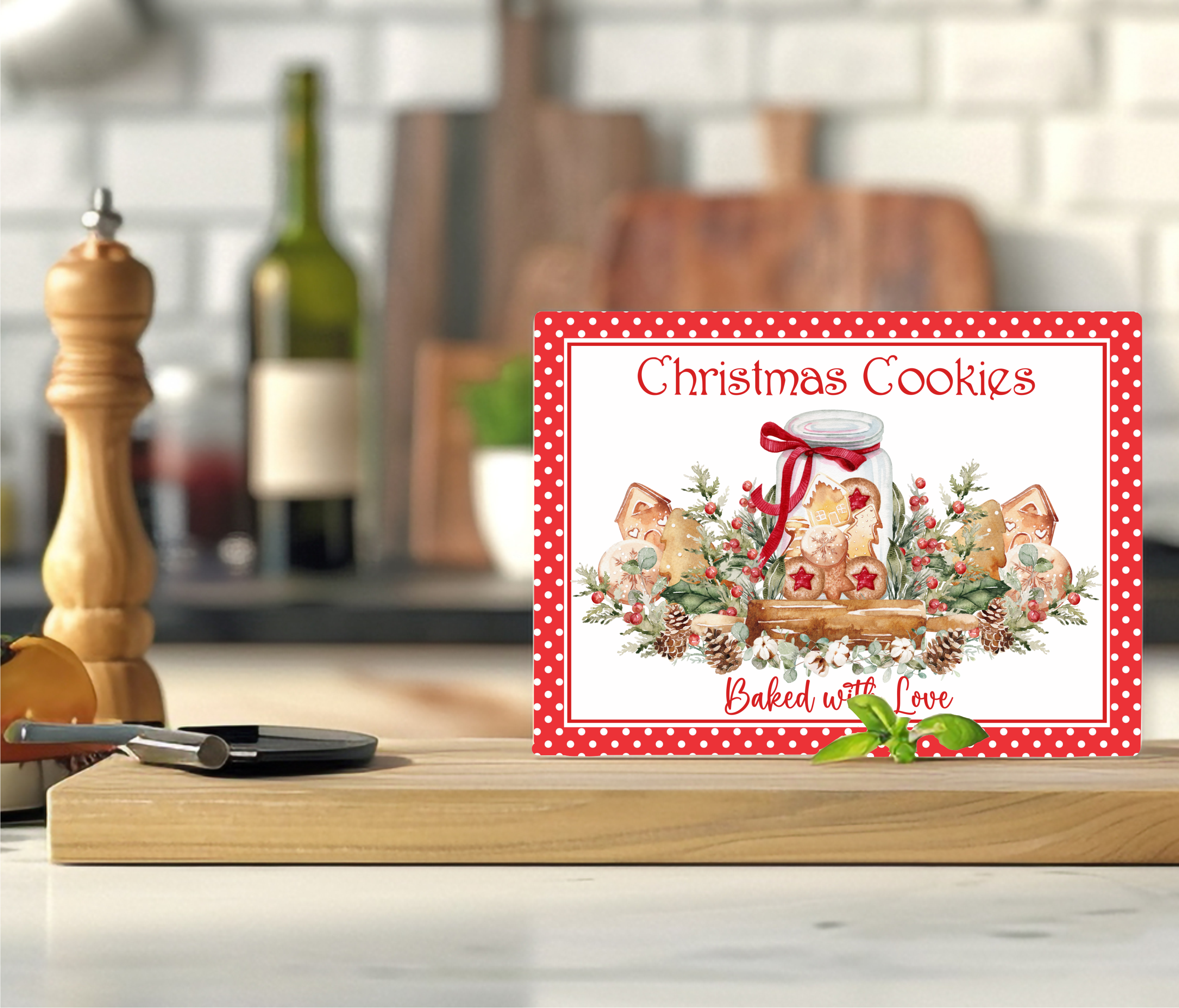 Christmas Cookies, Baked With Love - Cutting Board - Sublimation Transfer