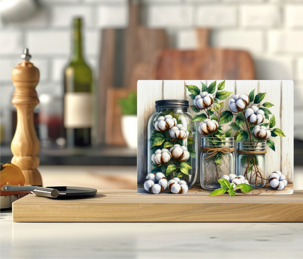 Cotton Blossoms - Cutting Board - Sublimation Transfer
