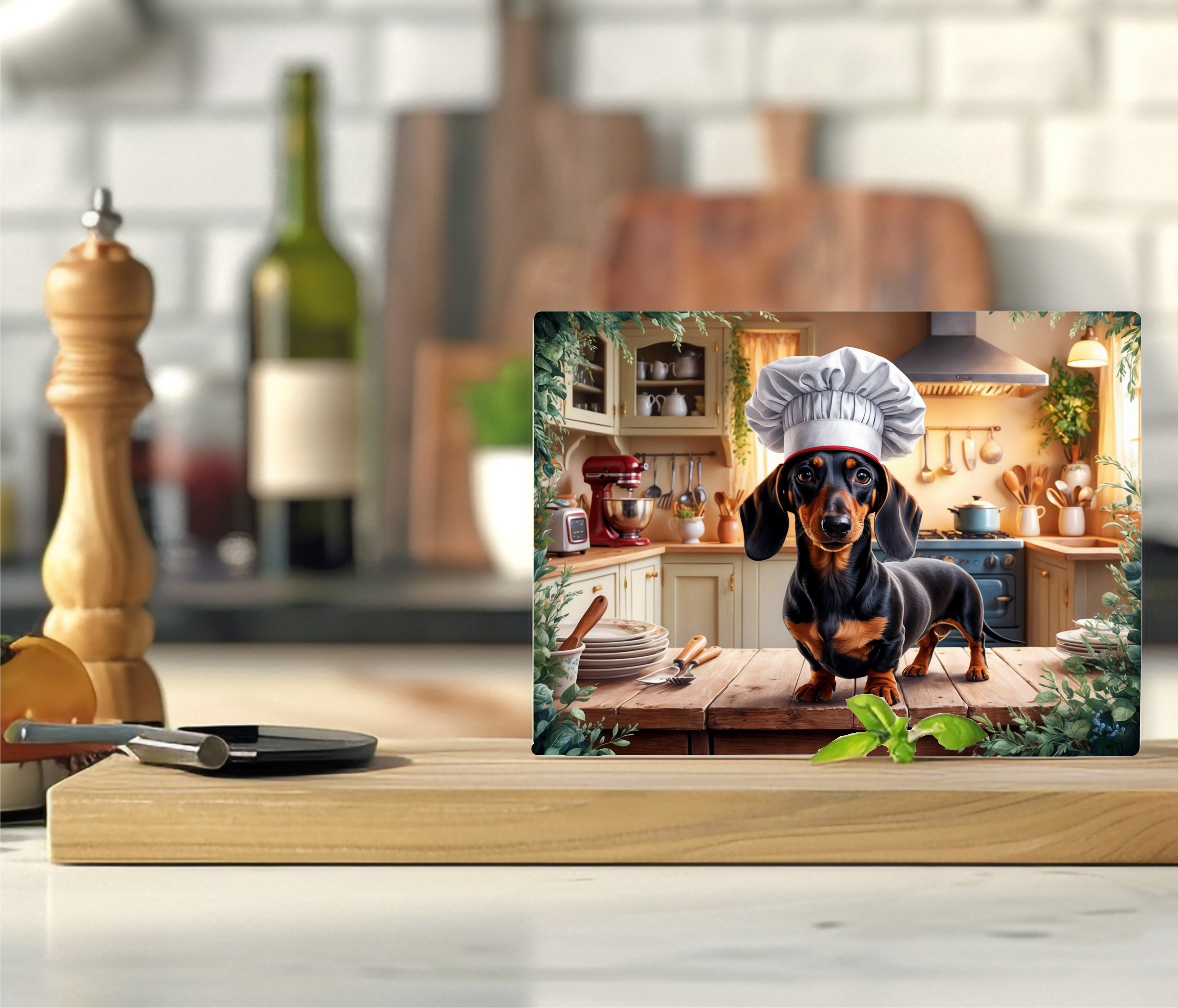 Chef Dachshund - Cutting Board - Sublimation Transfer