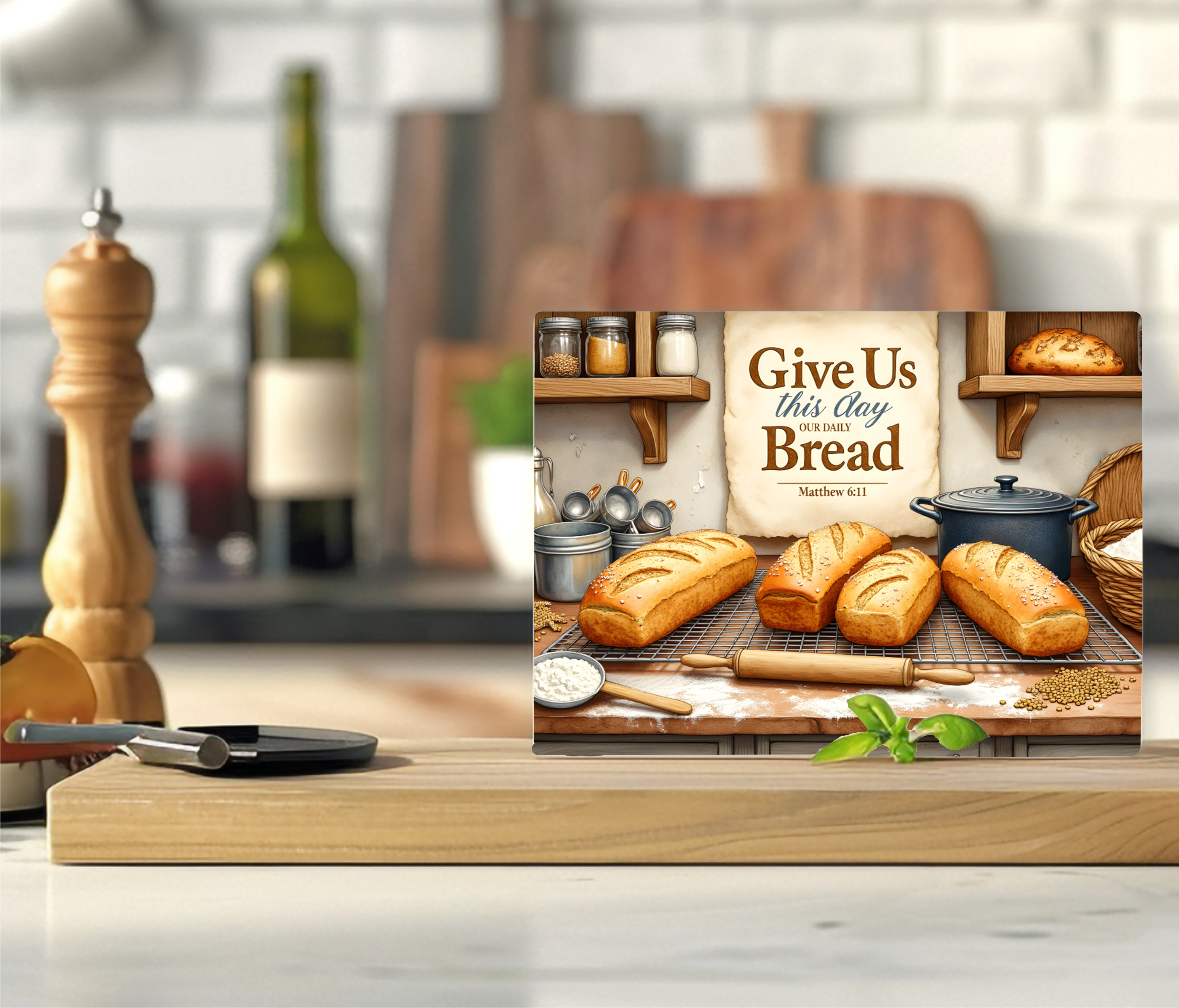 Give Us This Day Our Daily Bread - Cutting Board - Sublimation Transfer