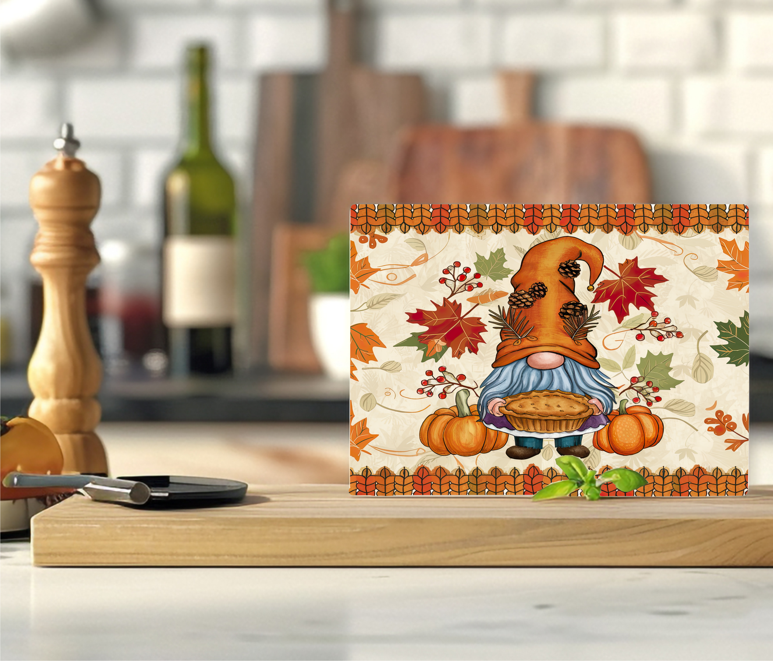 Autumn Gnome - Cutting Board - Sublimation Transfer