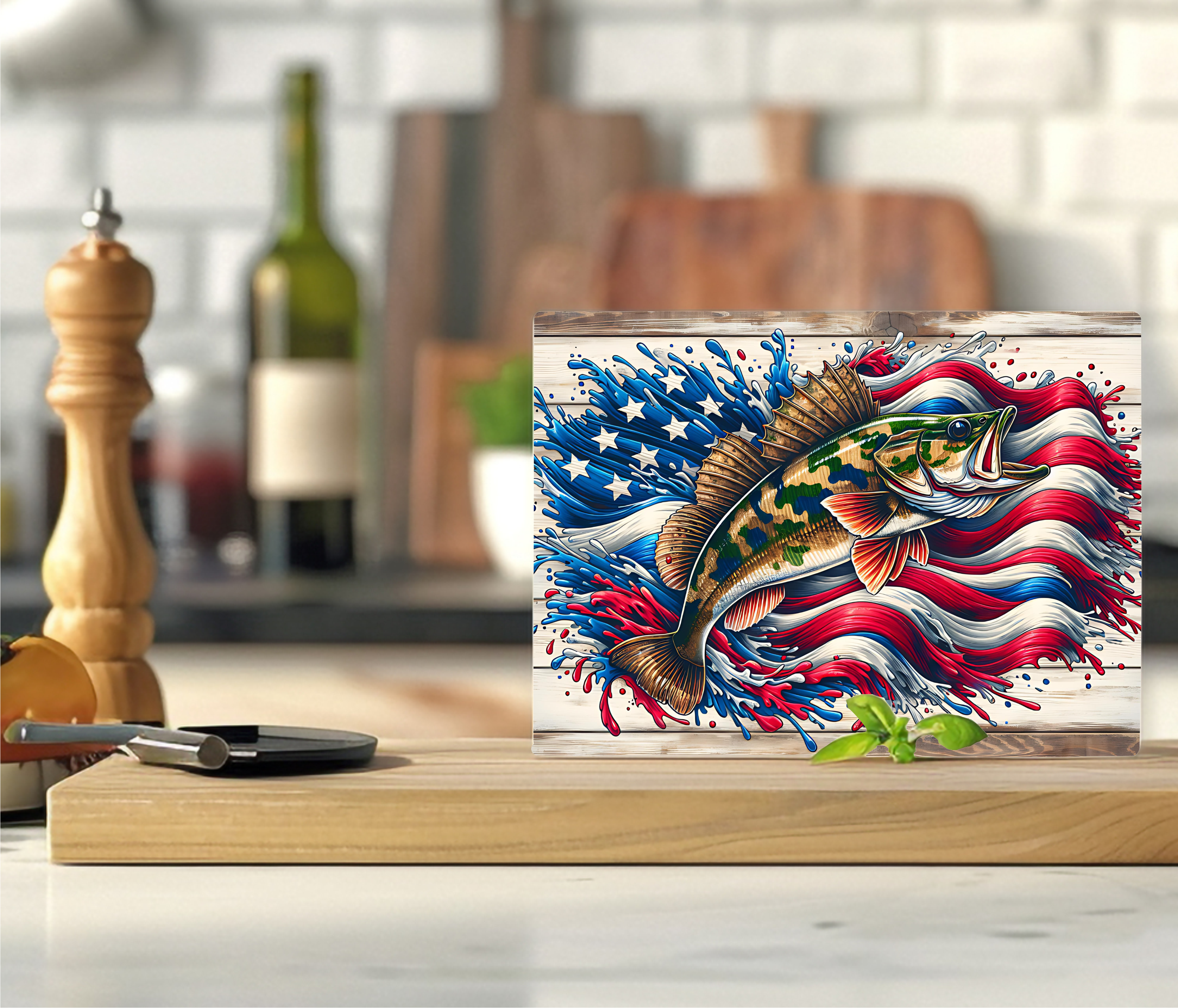 Patriotic Fish - Cutting Board - Sublimation Transfer