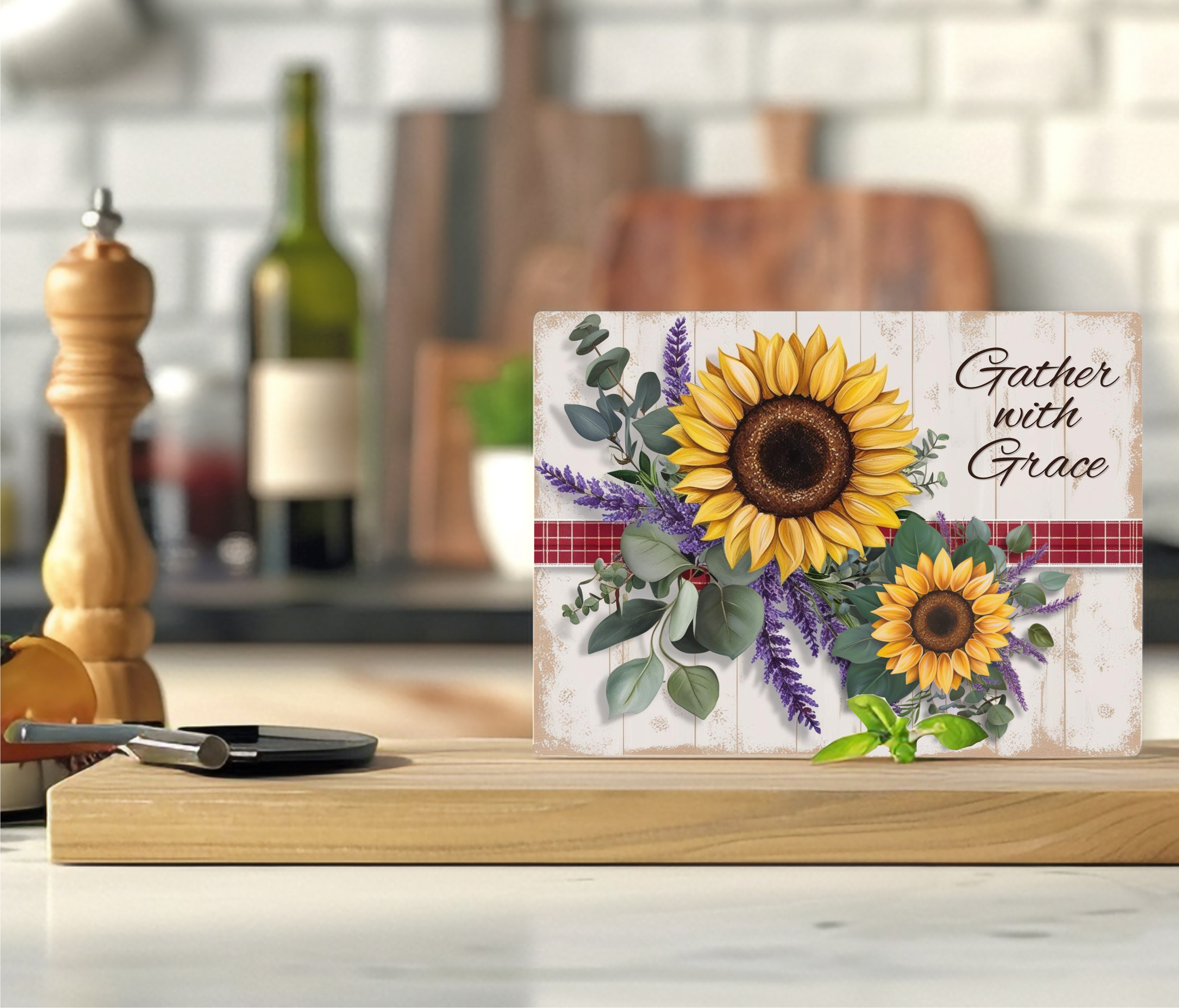 Gather With Grace - Cutting Board - Sublimation Transfer
