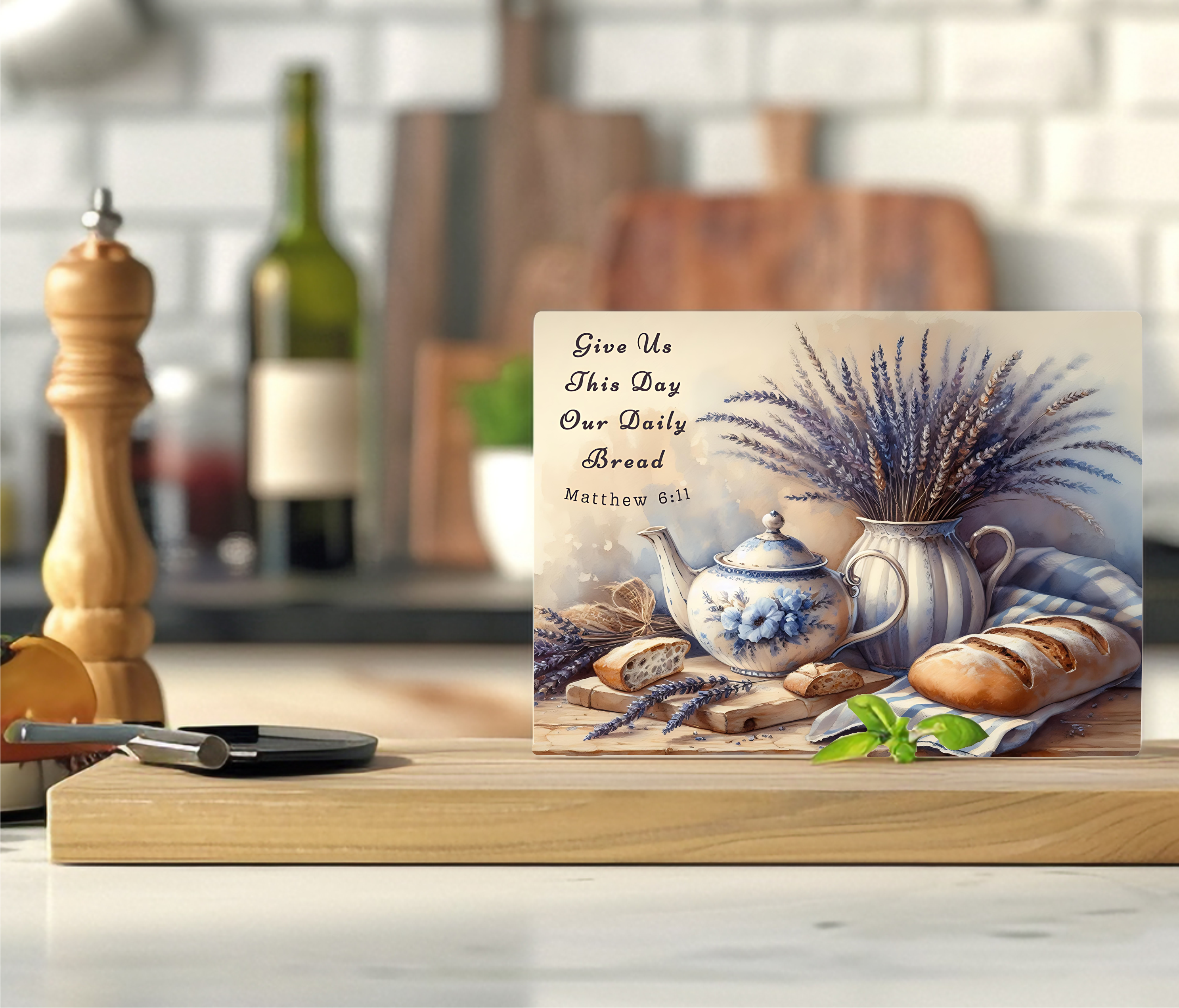 Give Us This Day Our Daily Bread - Cutting Board - Sublimation Transfer