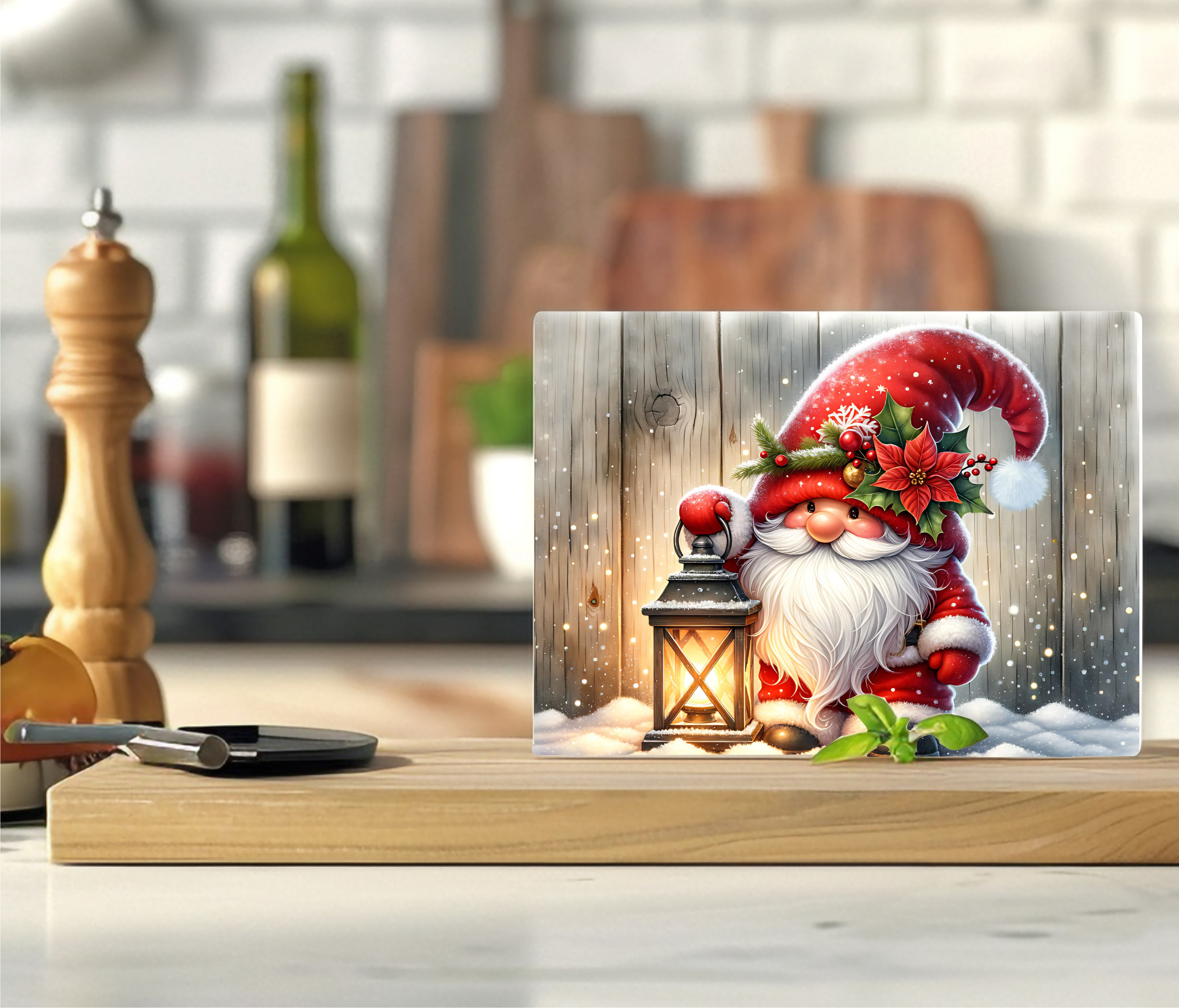Winter Gnome - Cutting Board - Sublimation Transfer