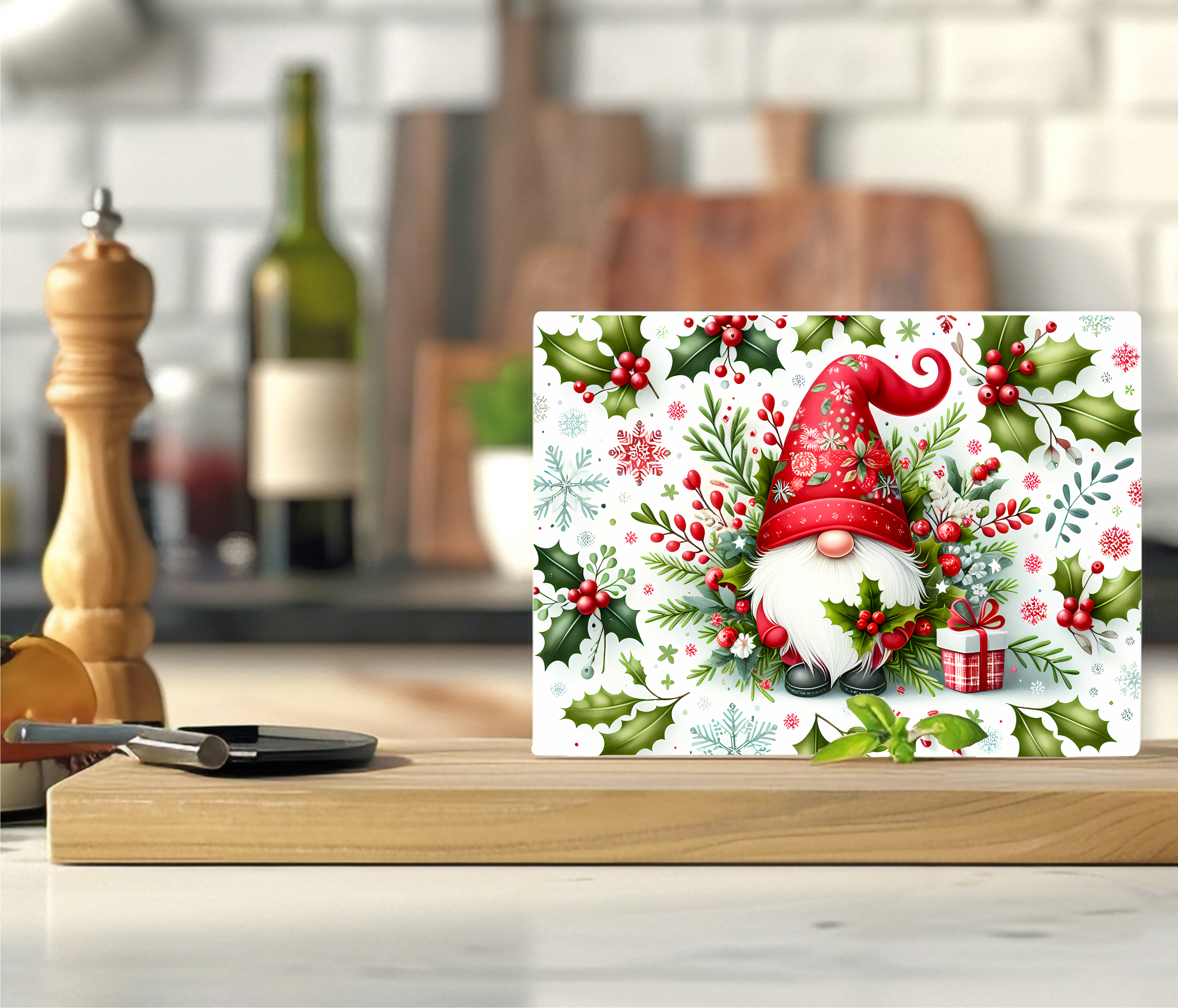 Christmas Gnome - Cutting Board - Sublimation Transfer