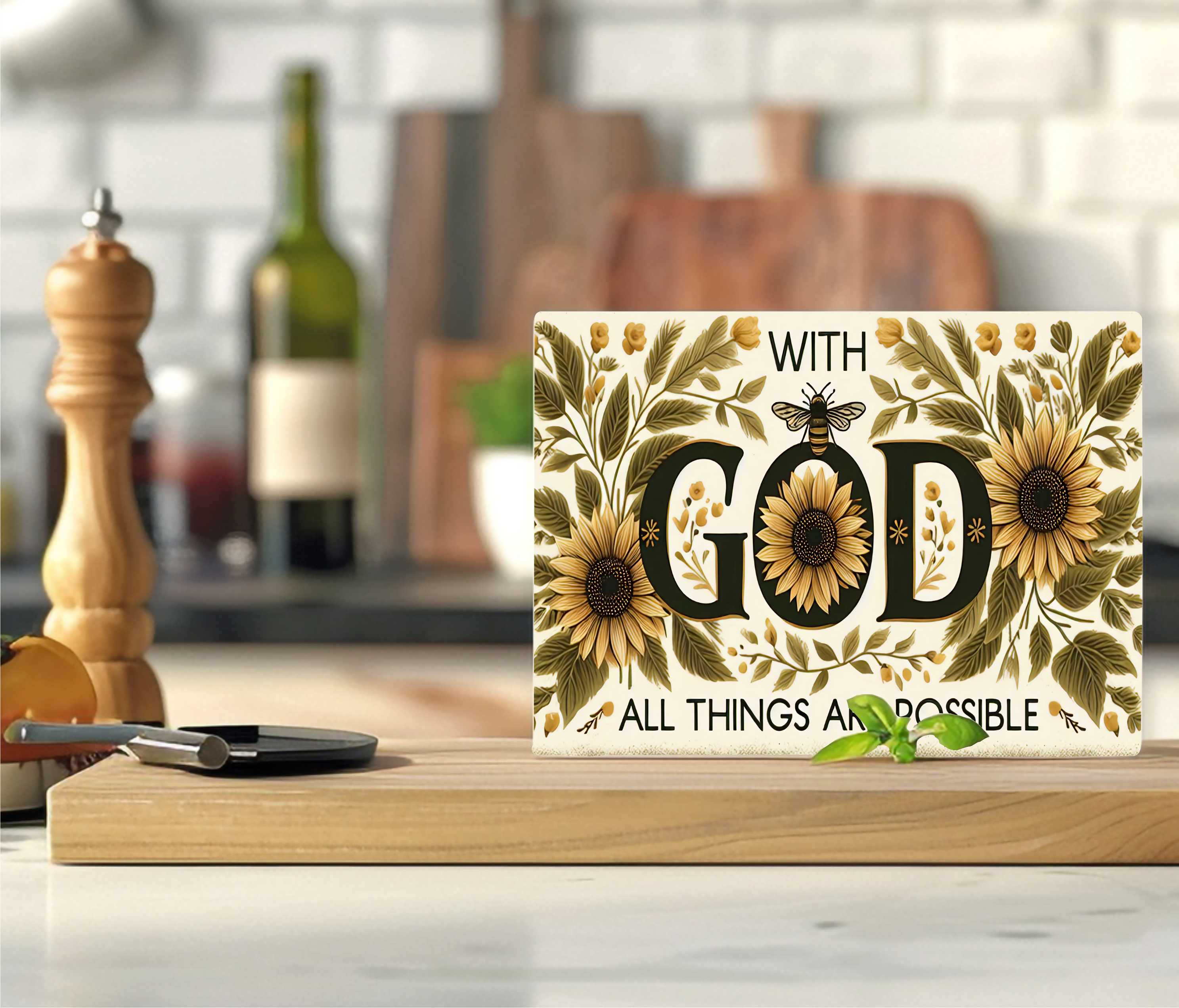 With God All Things Are Possible - Cutting Board - Sublimation Transfer