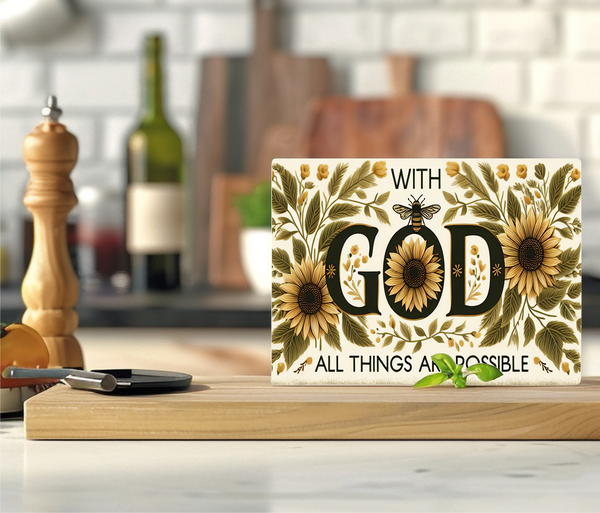 With God All Things Are Possible - Cutting Board - Sublimation Transfer