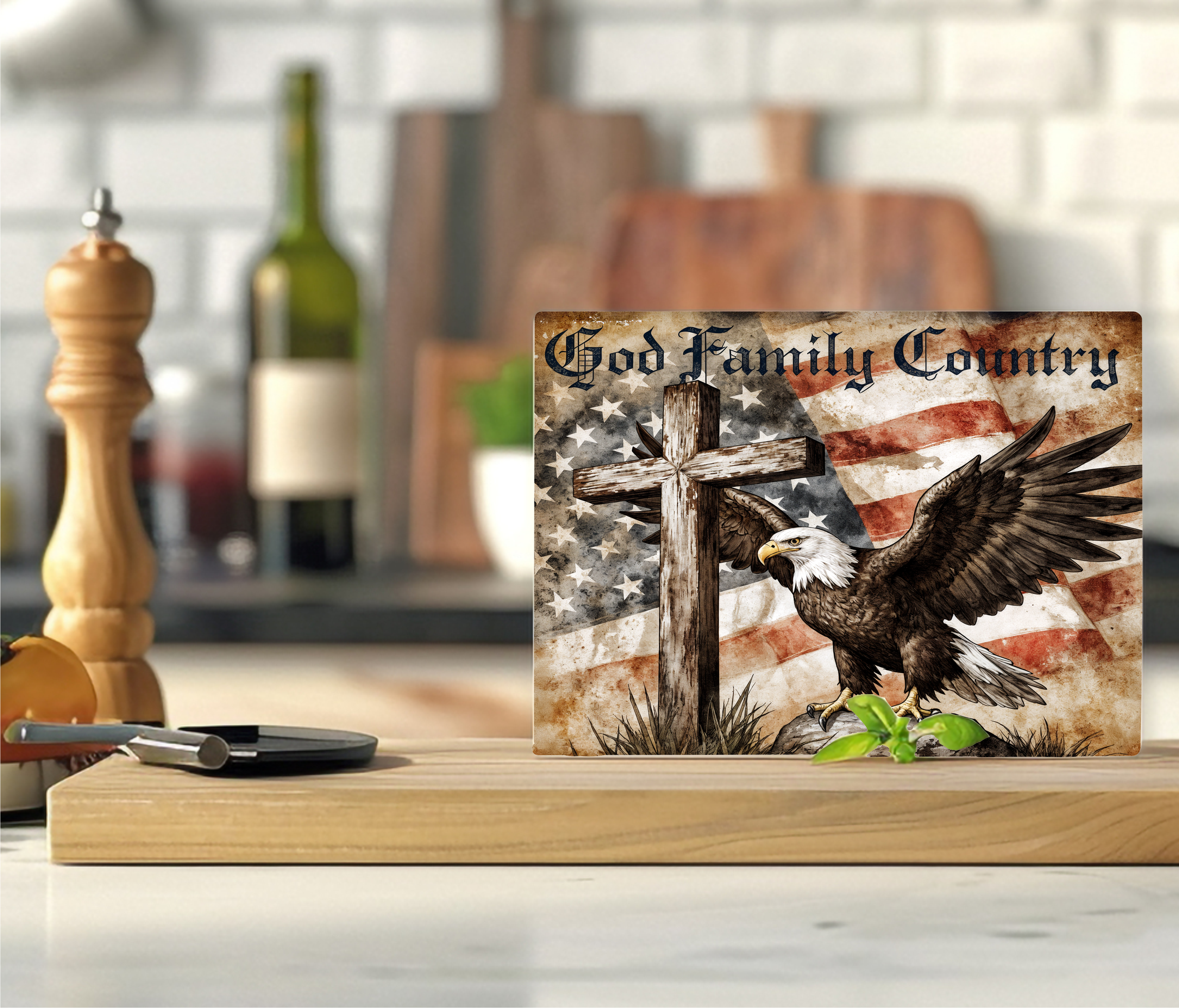God Family Country - Cutting Board - Sublimation Transfer