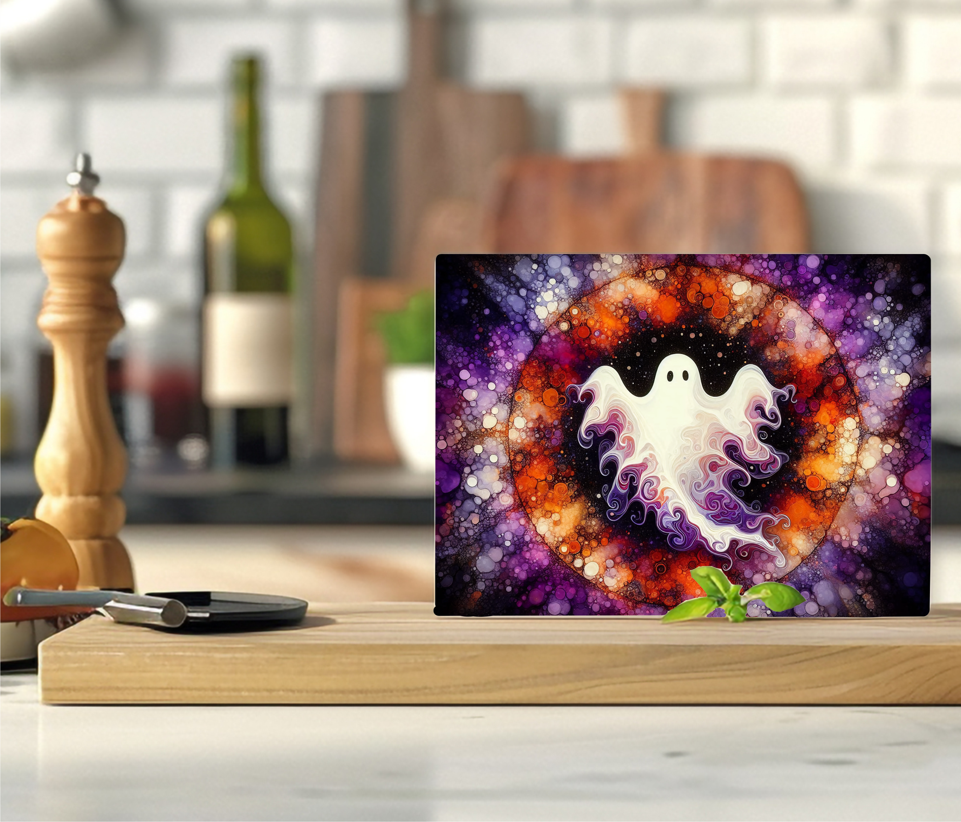 Alcohol Ink Ghost - Cutting Board - Sublimation Transfer
