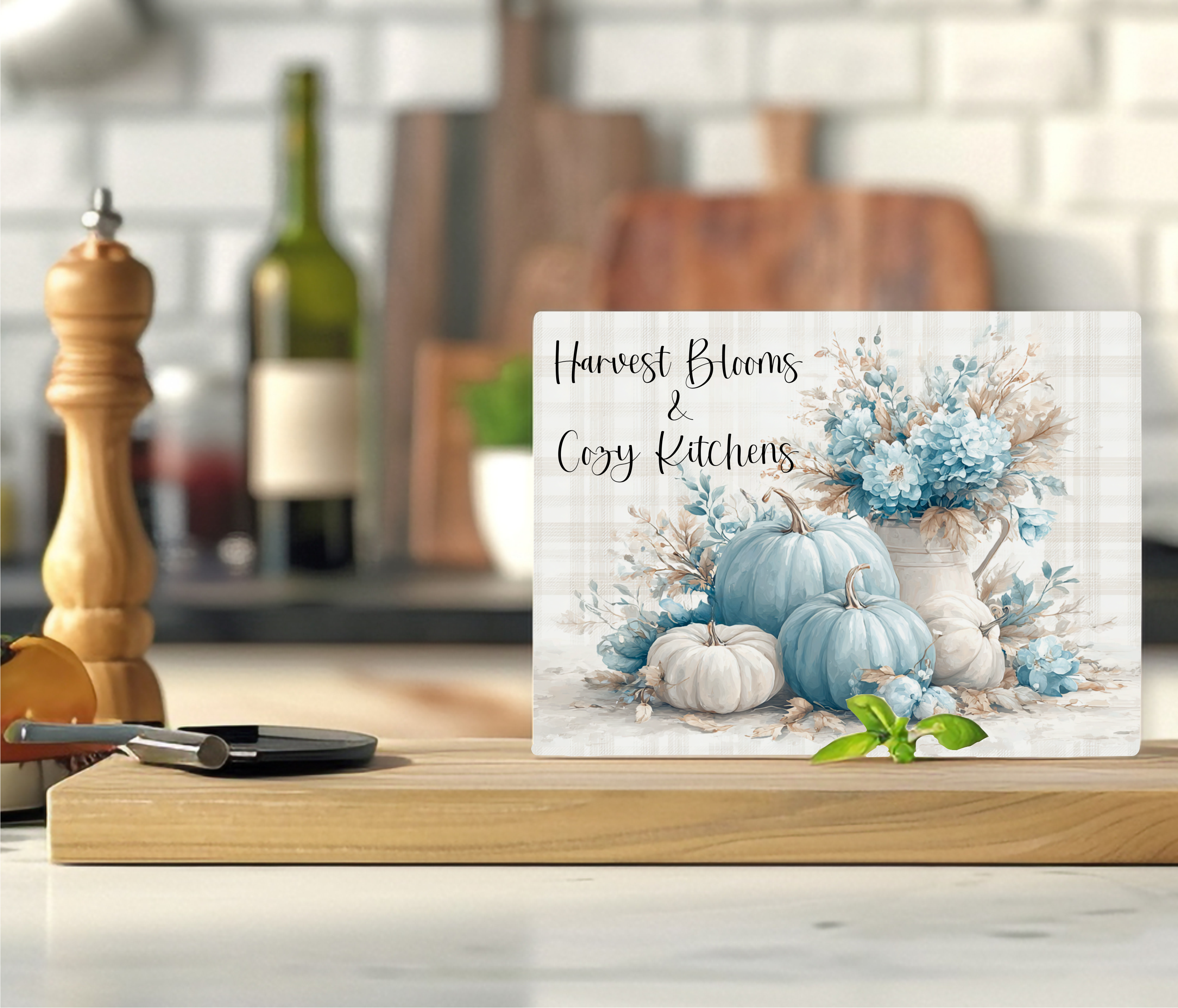 Harvest Blooms & Cozy Kitchens - Cutting Board - Sublimation Transfer