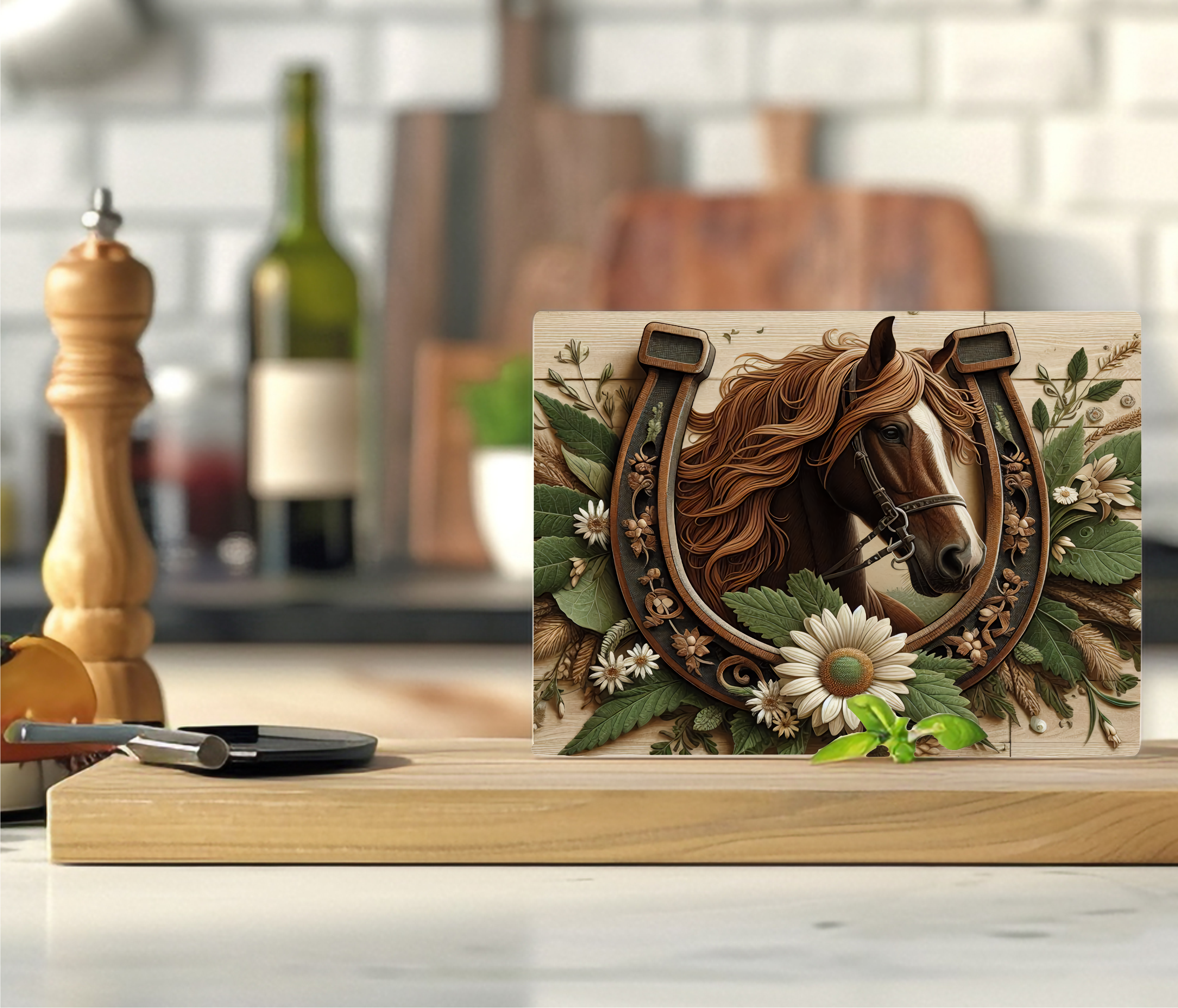 Horse & Horseshoe - Cutting Board - Sublimation Transfer