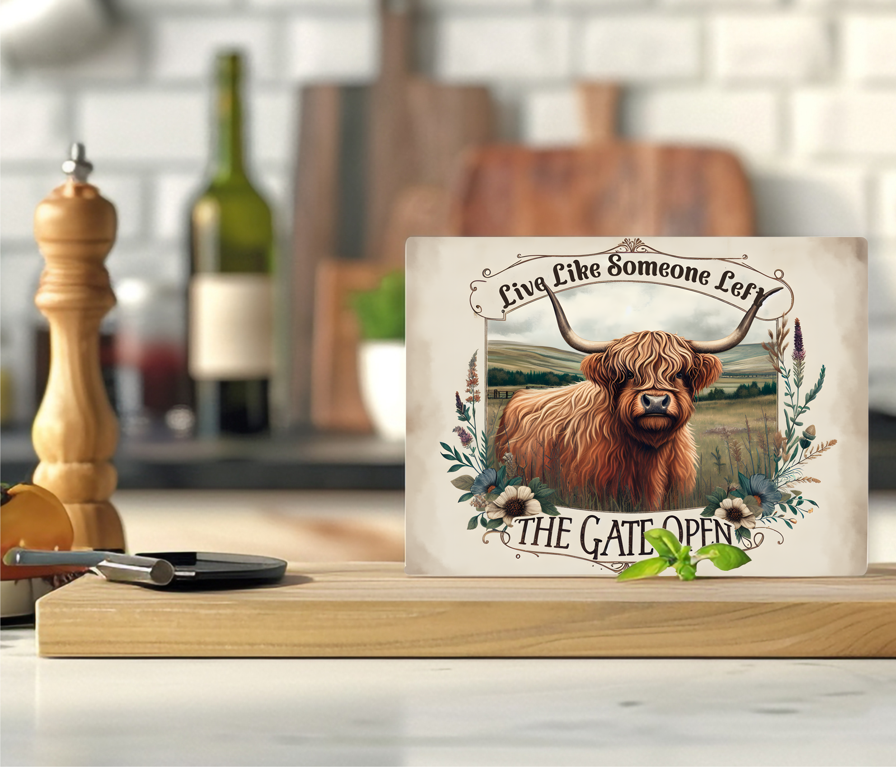 Live Life Like Someone Left The Gate Open - Cutting Board - Sublimation Transfer