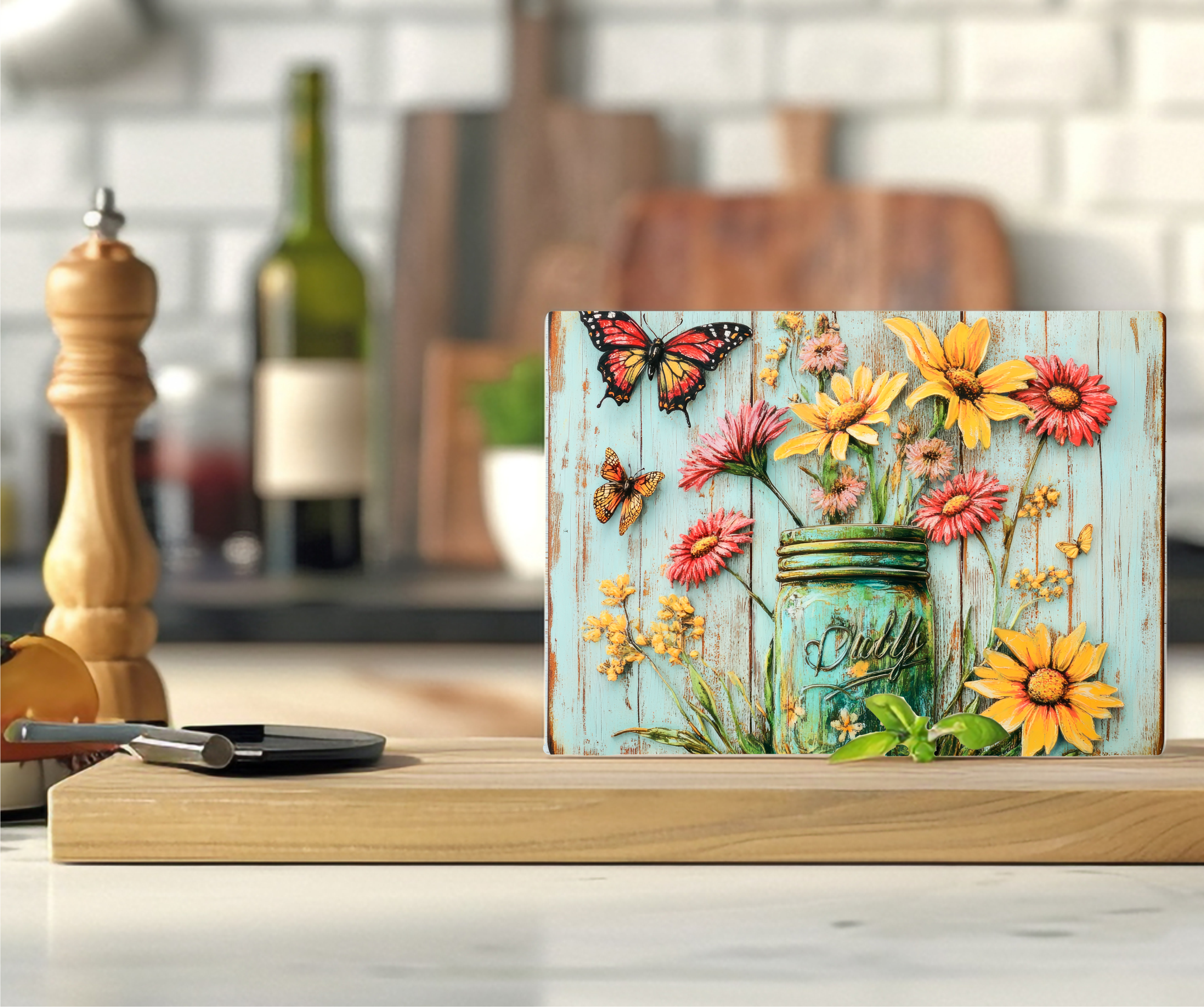 Mason Jar - Cutting Board - Sublimation Transfer
